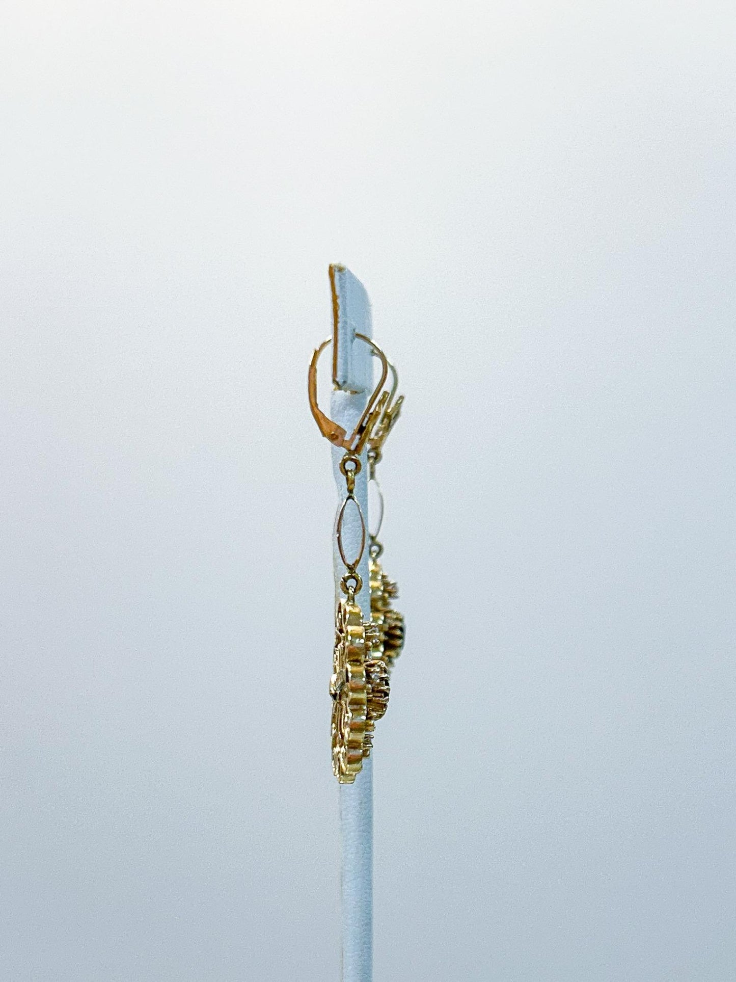 14K Diamond and Sapphire Dangle Earrings