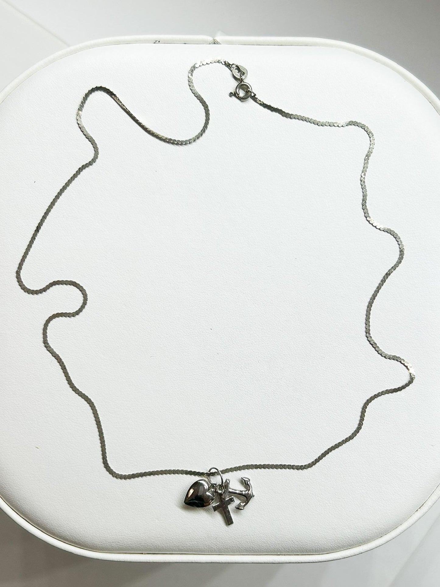Sterling Silver Faith Hope & Love Necklace 925
