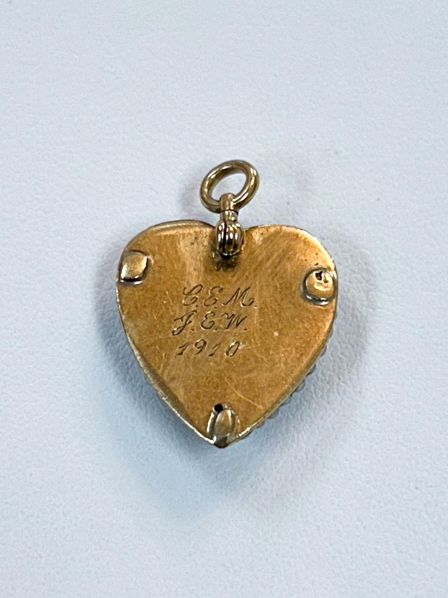 14K Victorian Pearl Heart Pendant