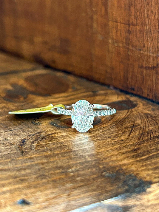 Lab Diamond Oval Hidden Halo 2ct Engagement Ring