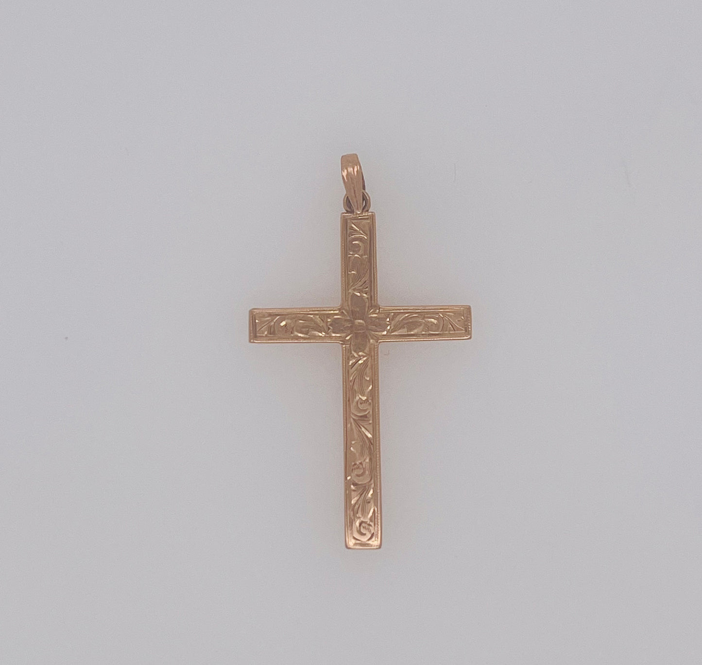 Antique 14k Floral Cross Pendant