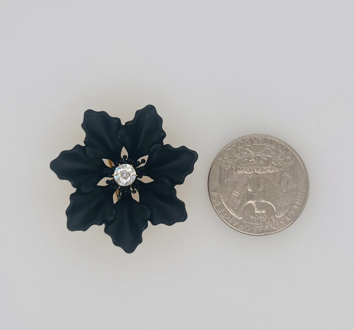 Vintage Enamel and Diamond Flower Brooch pin