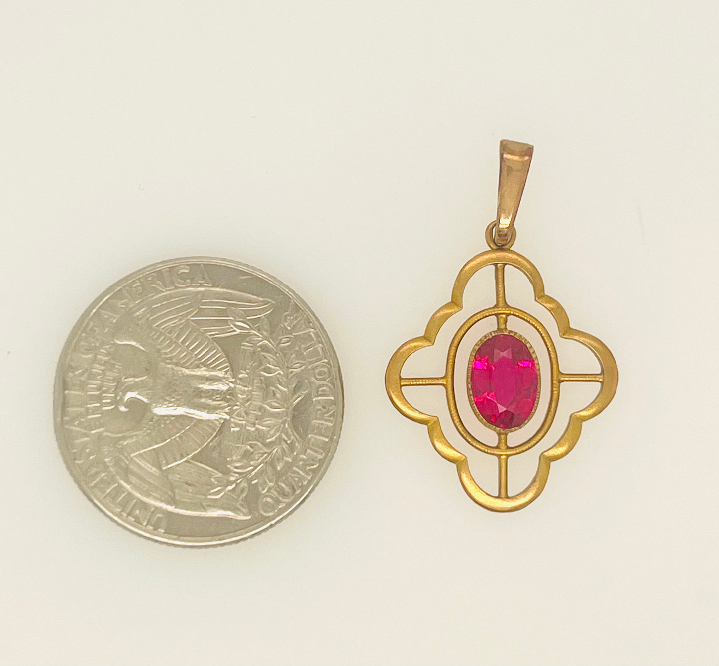 Antique Art Deco Ruby Pendant
