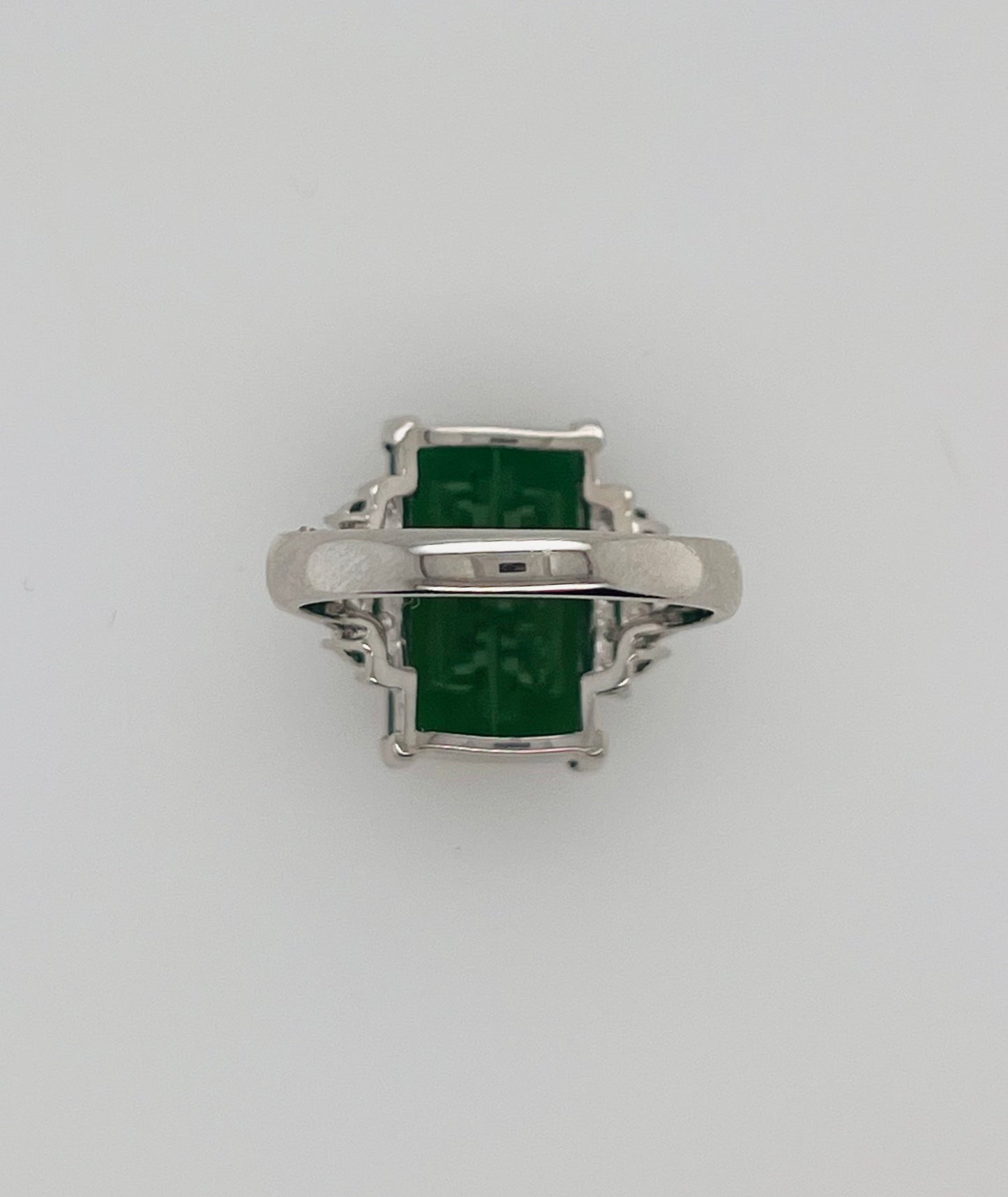 Stunning Platinum Green Tourmaline and Diamond Statement Ring