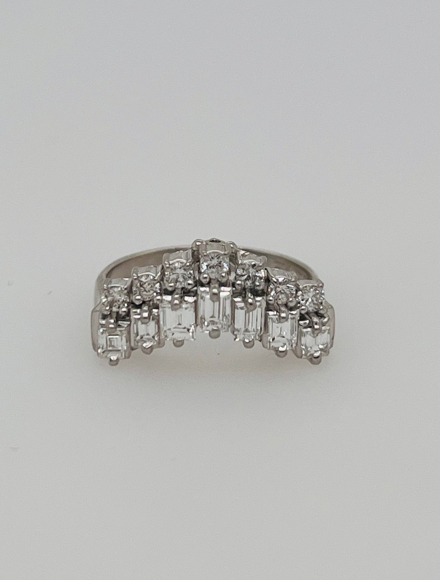 Double Row Diamond and Platinum Band