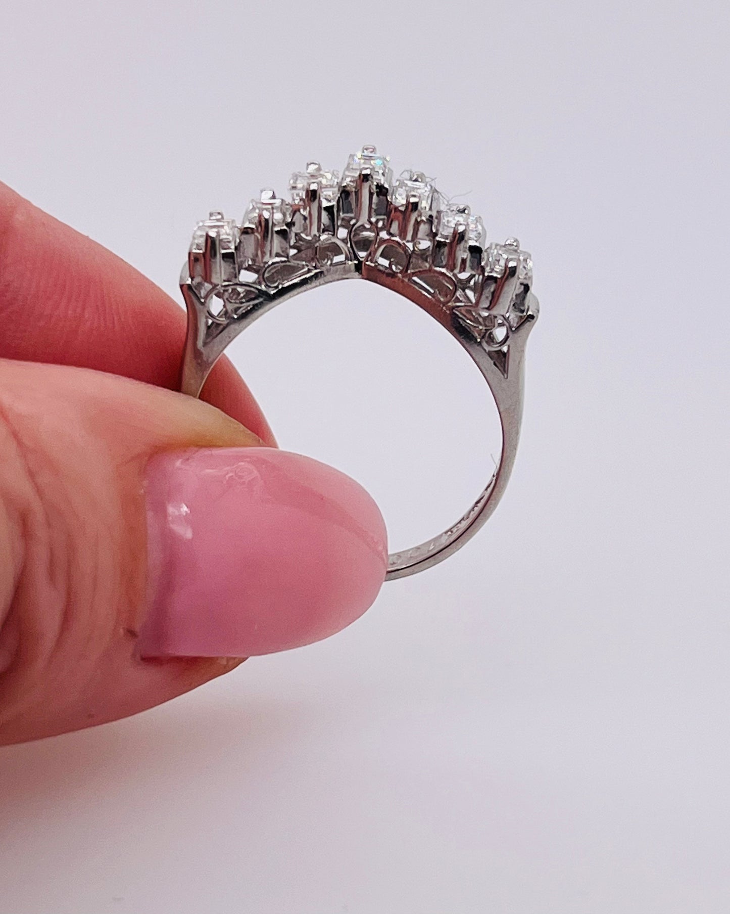 Double Row Diamond and Platinum Band