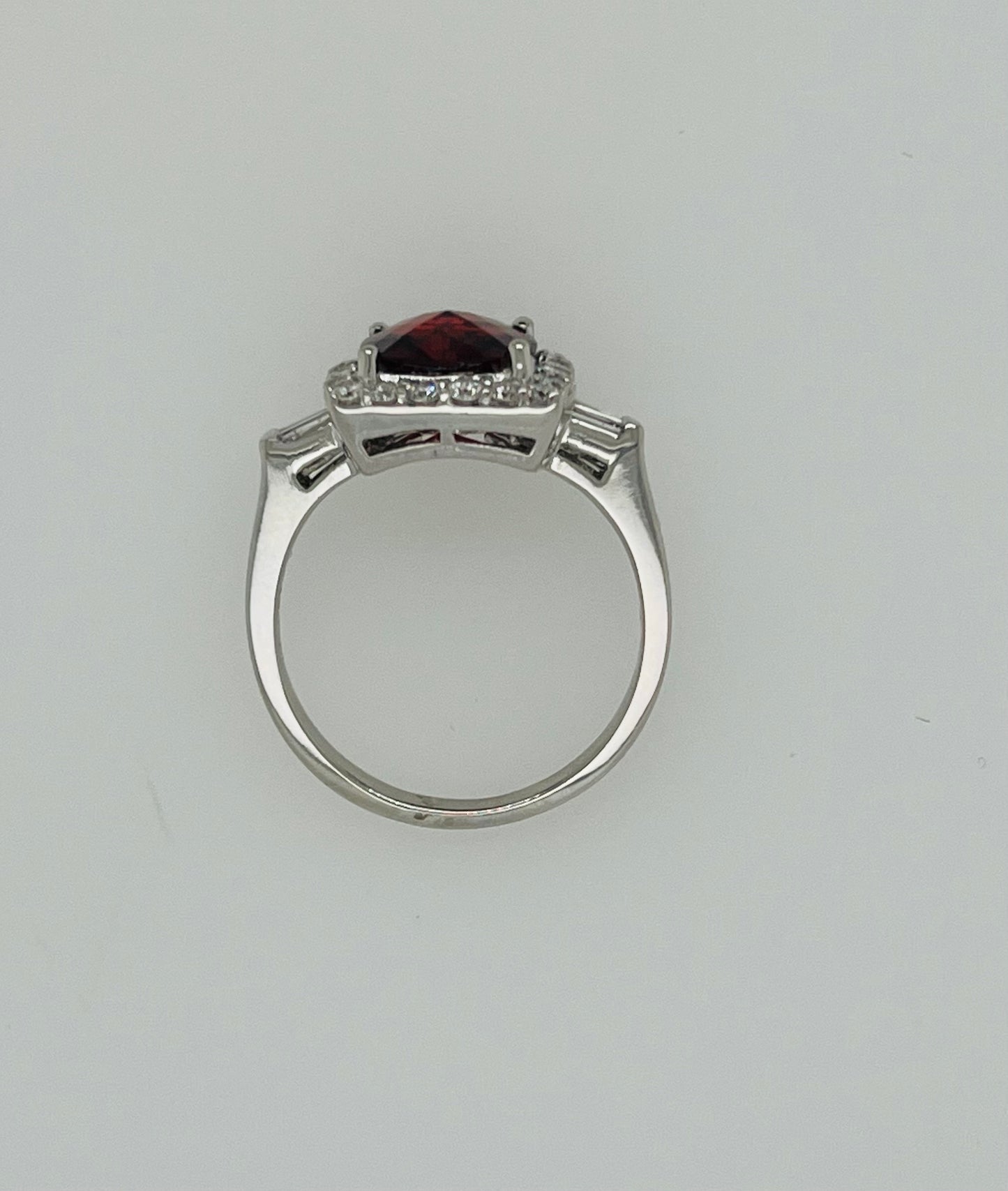 Modern Garnet and Diamond Dinner Ring