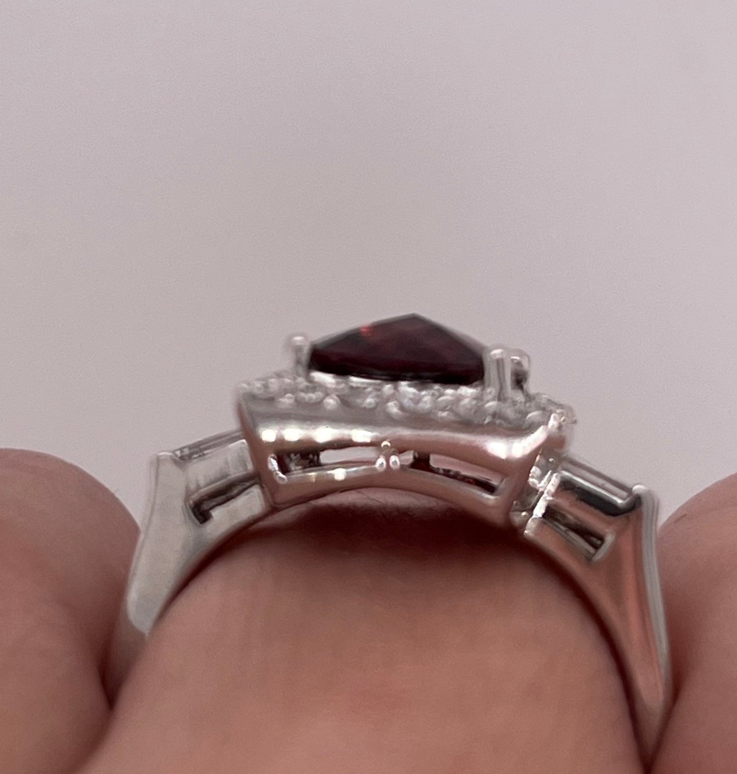 Modern Garnet and Diamond Dinner Ring