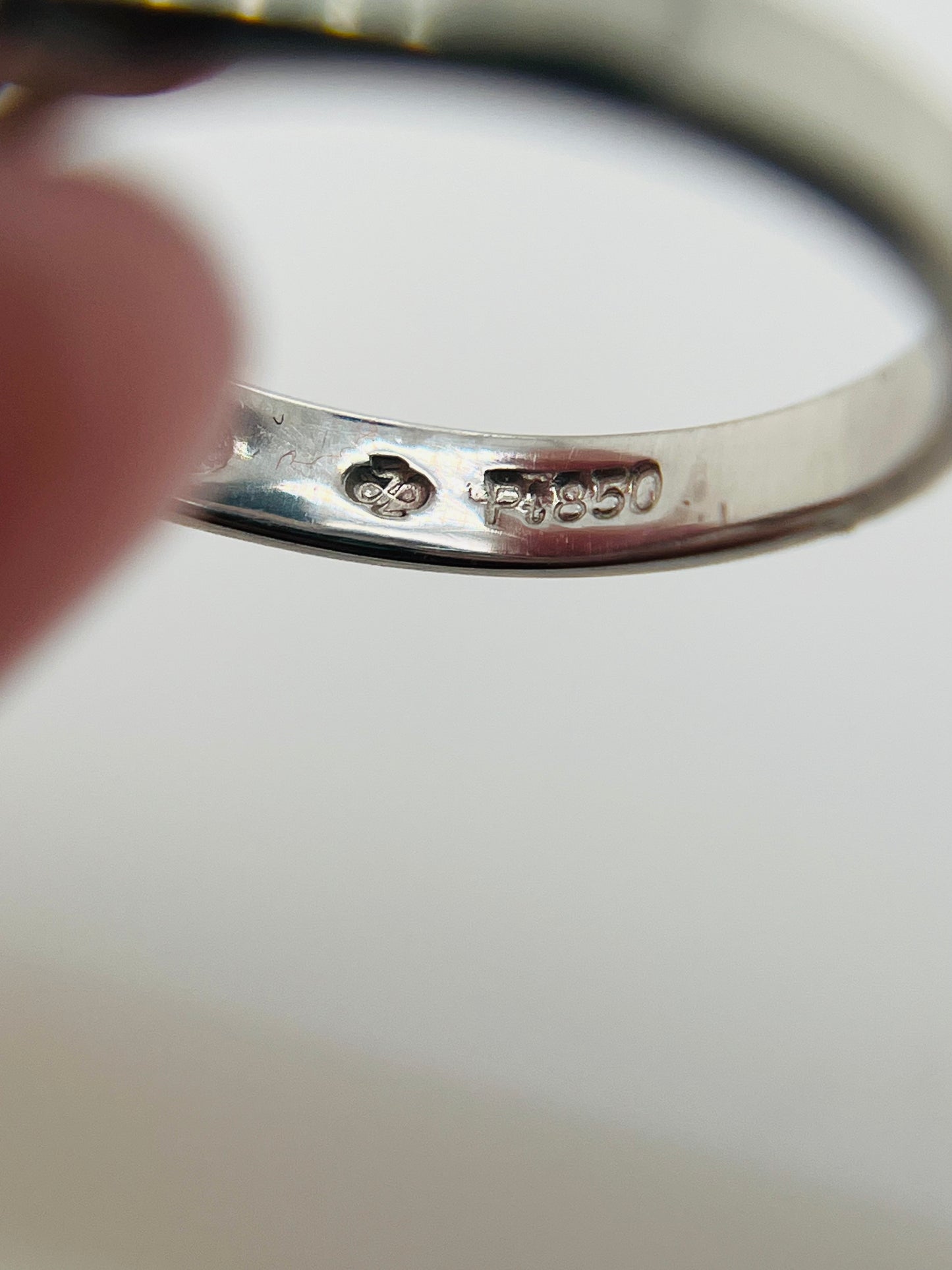 Vintage Diamond and Platinum Chevron Band