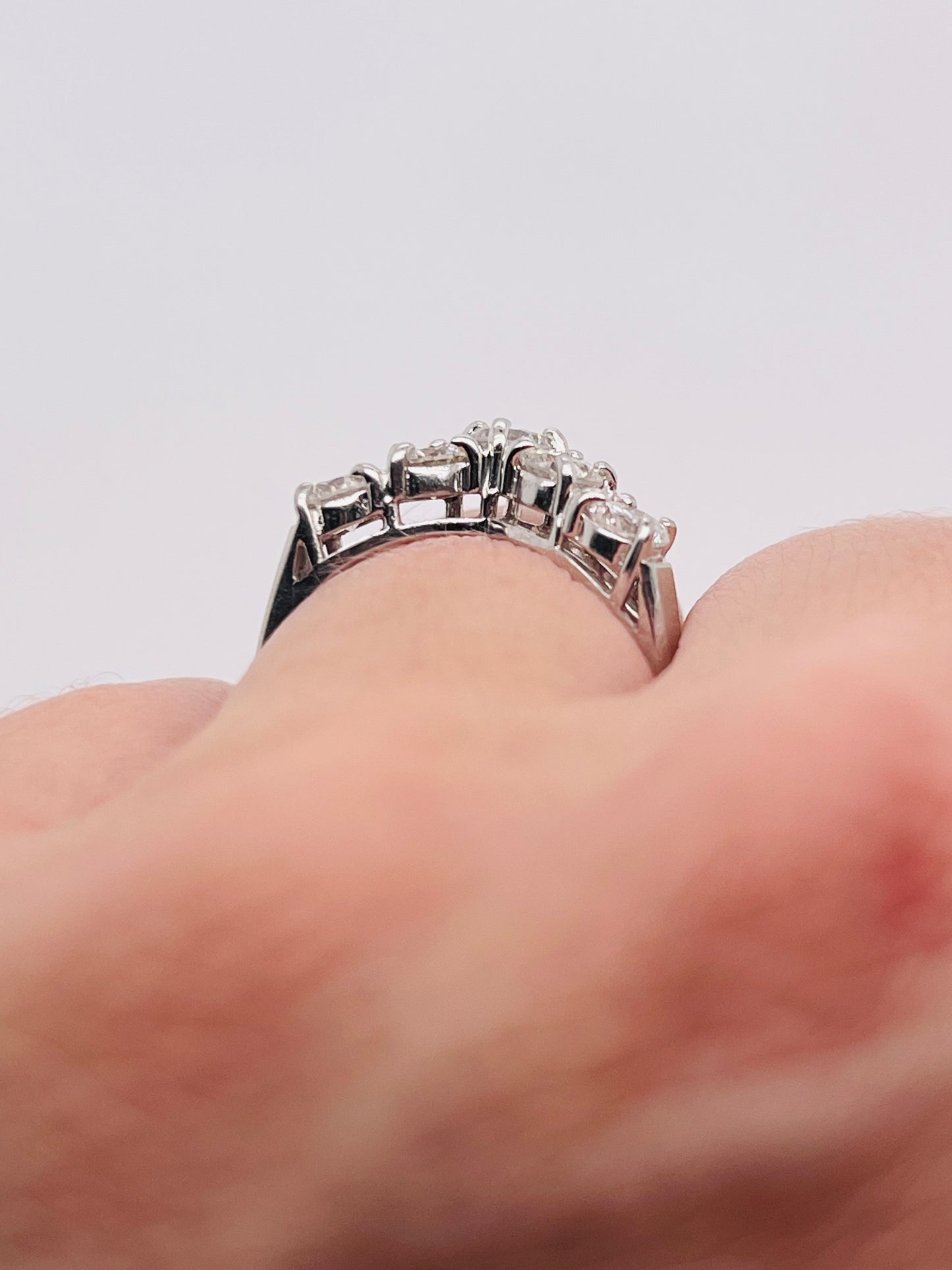 Vintage Diamond and Platinum Chevron Band