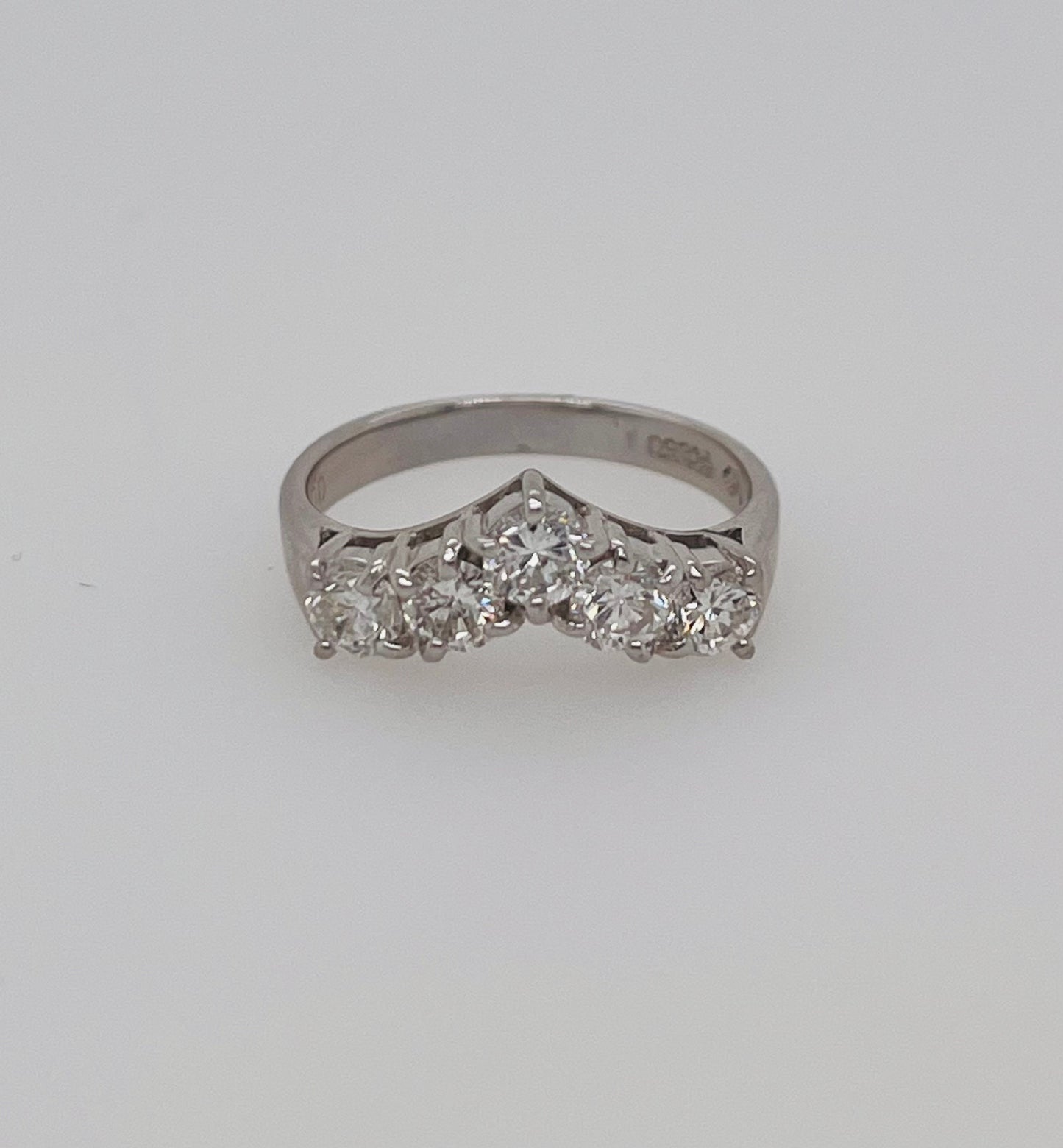 Vintage Diamond and Platinum Chevron Band