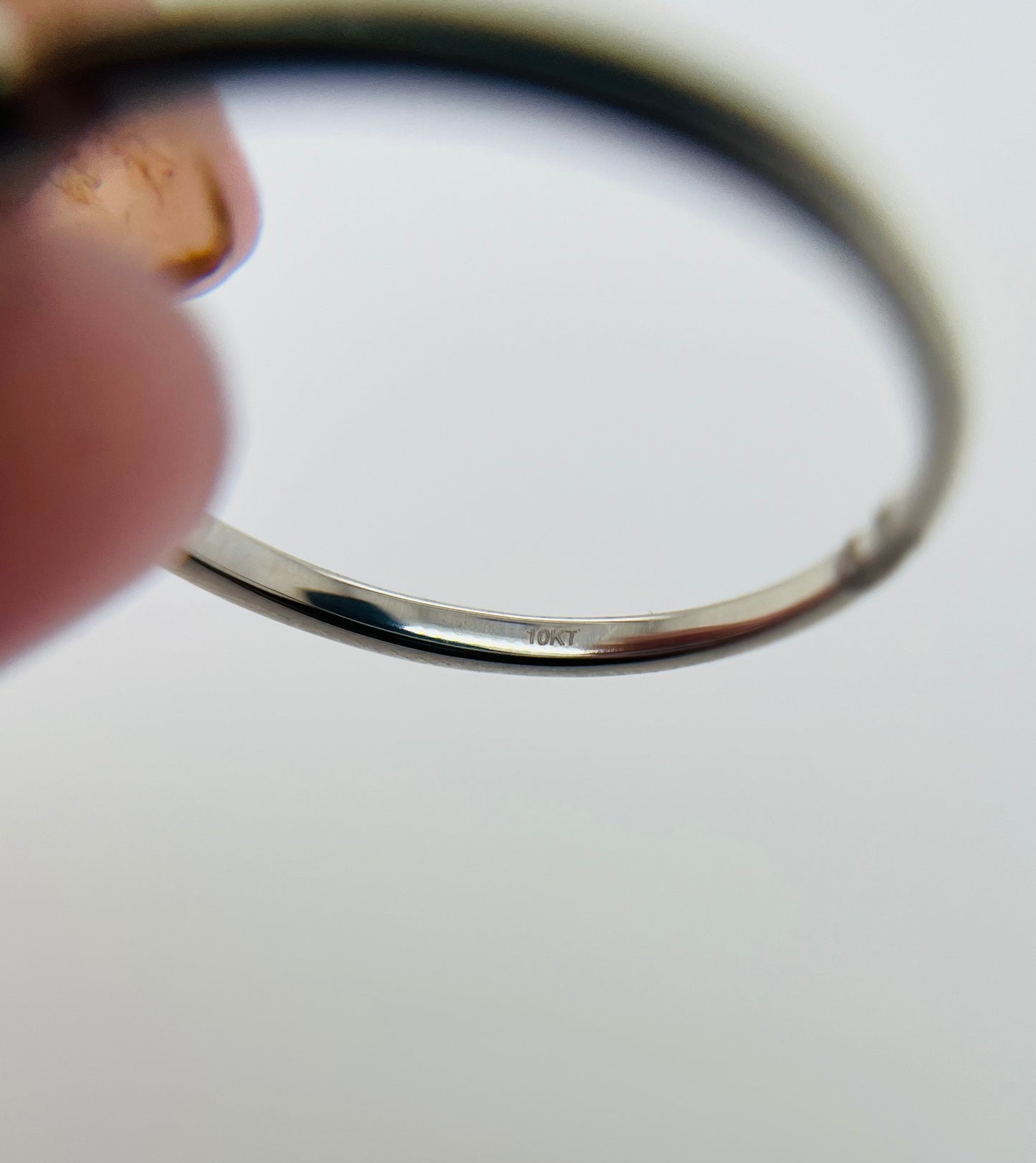 East West Garnet and Diamond 14k White Gold Ring