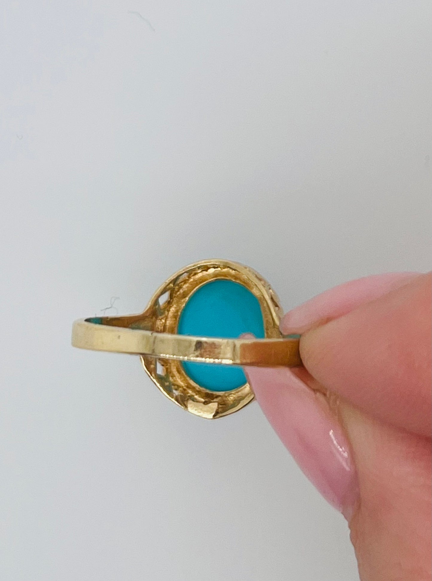 Vintage Persian Turquoise 14k Ring