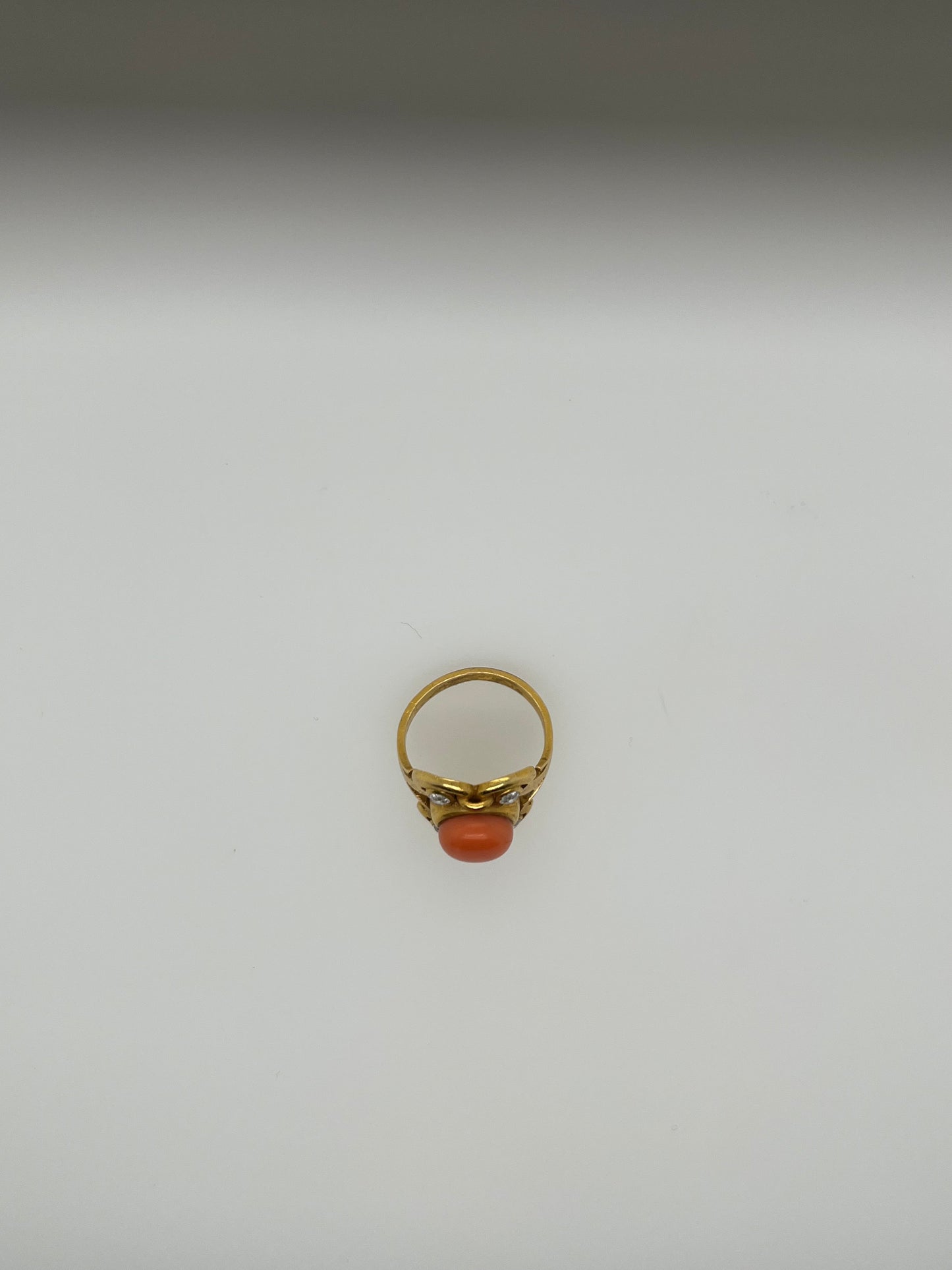 Antique Coral and Diamond Ring