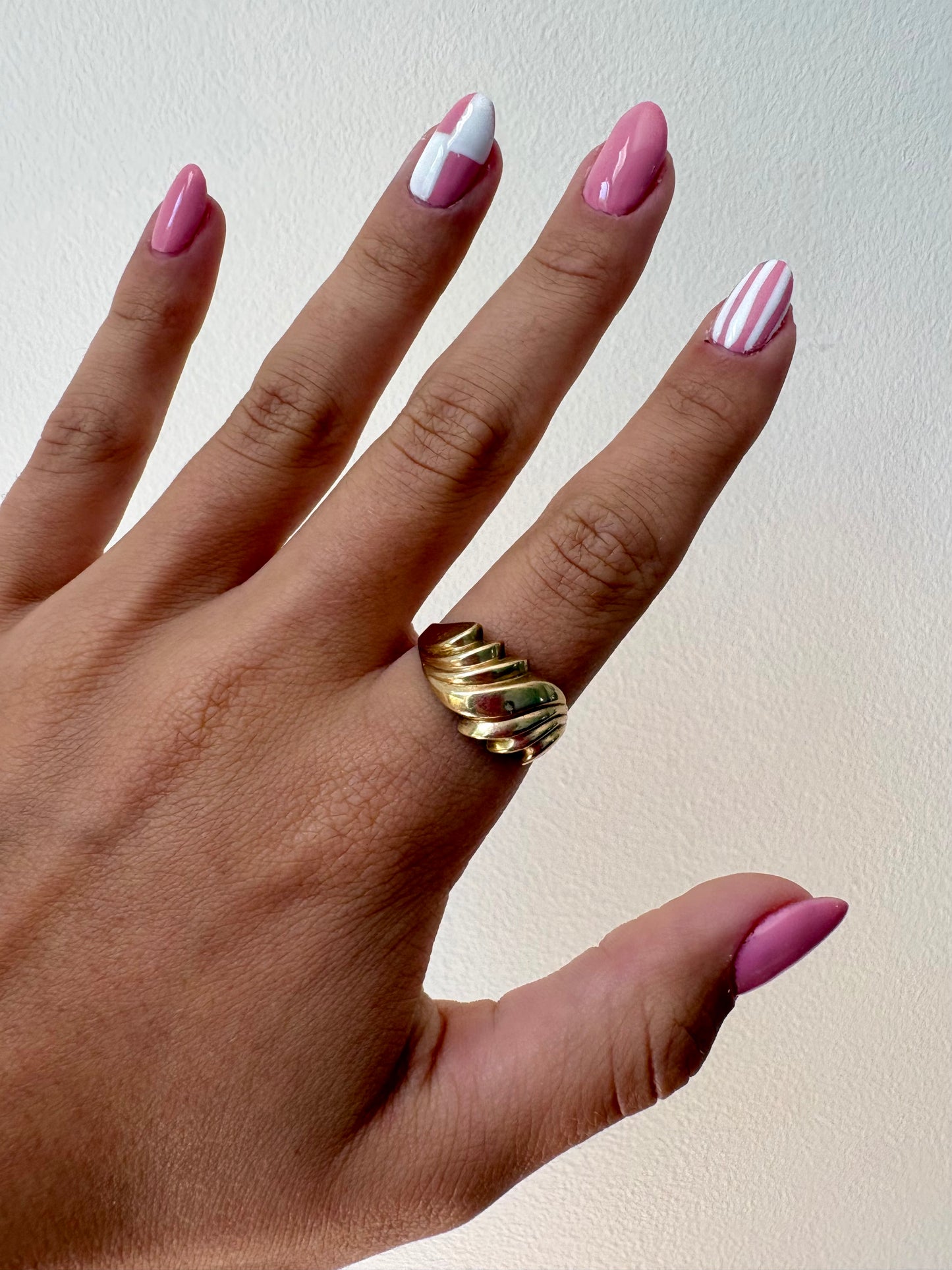 Vintage 10k Croissant Ring Band Yellow Gold