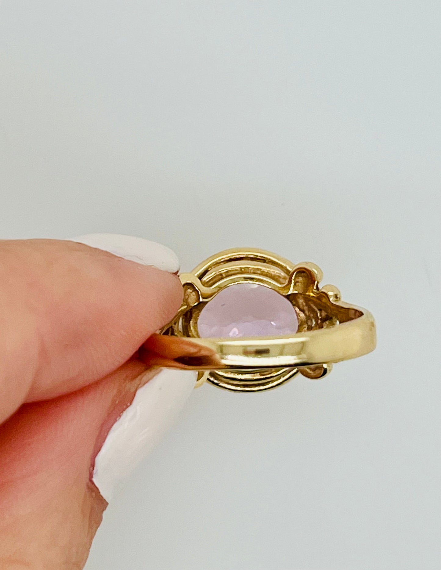 14K Kunzite Knot Ring