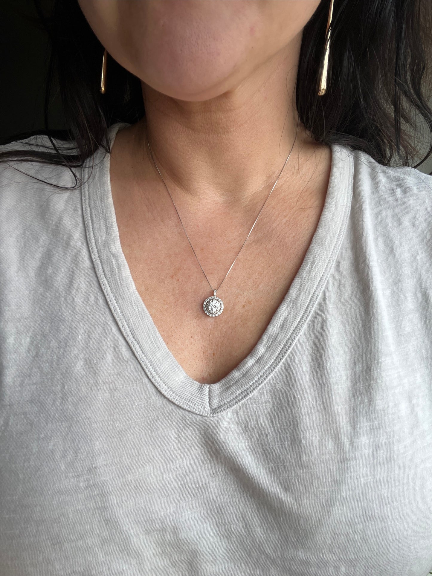 1.33 Platinum Diamond Solitaire Necklace
