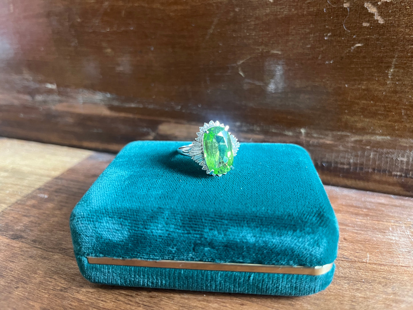 Stunning Peridot and Diamond Statement Ring