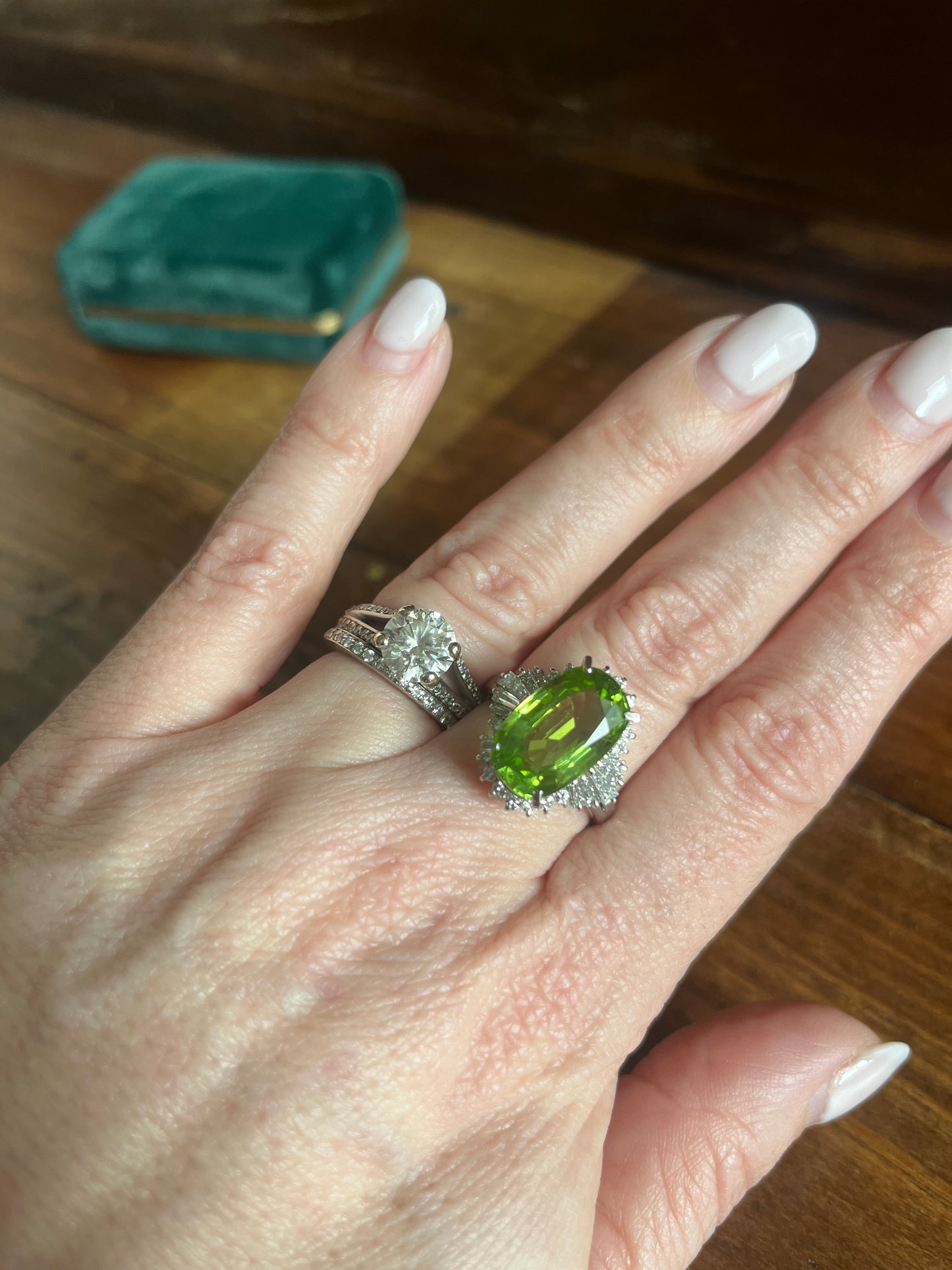 Stunning Peridot and Diamond Statement Ring