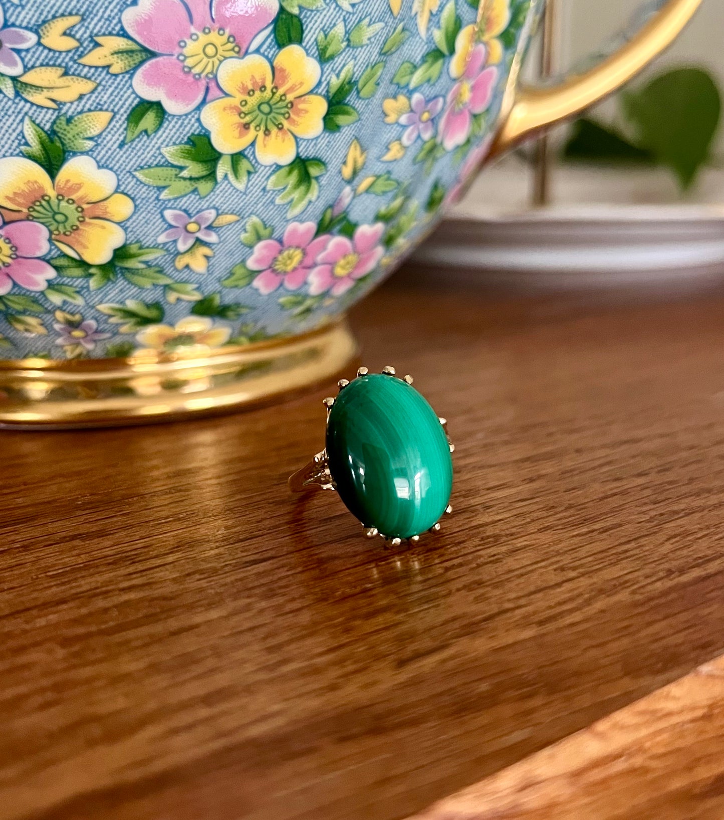 14k YG Malachite Ring