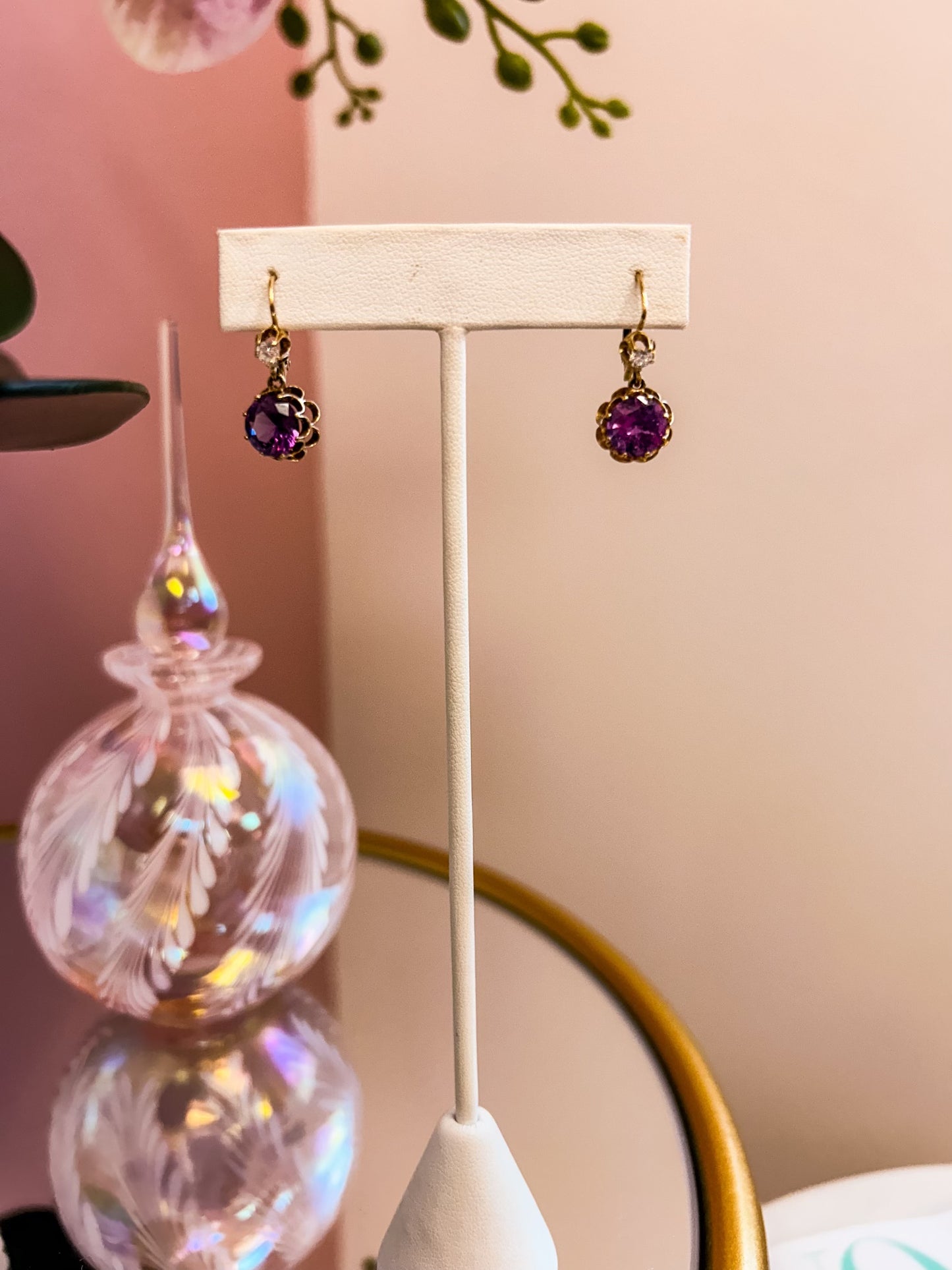 Amethyst Diamond Earrings