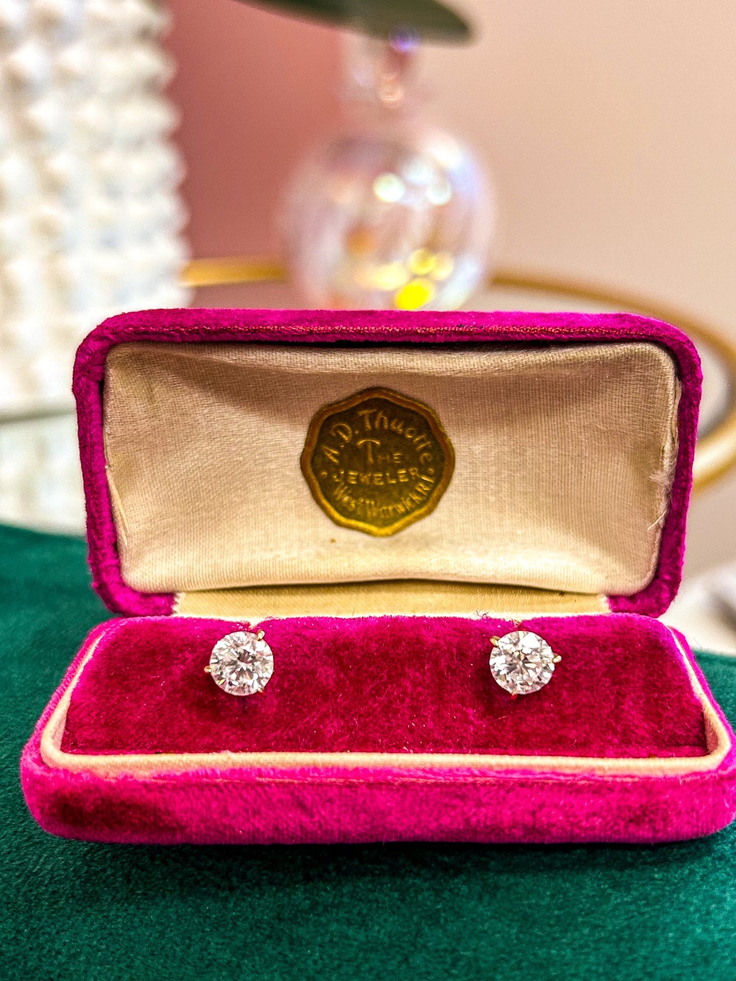 Yellow Gold Diamond Studs - 2 carat studs