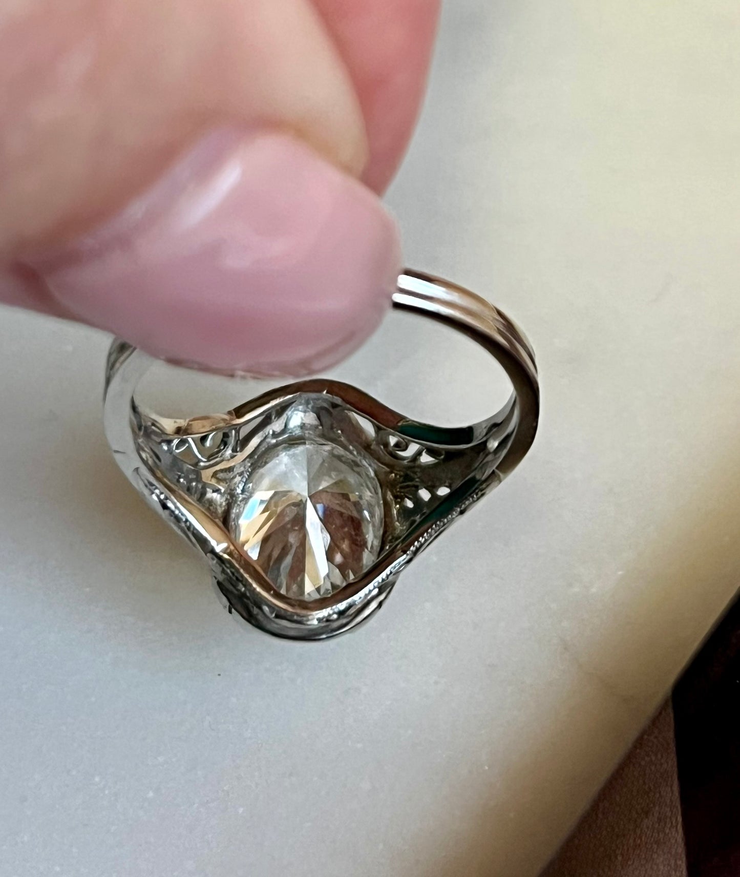 Vintage Oval Diamond Engagement Ring 3.03ct - IGI Lab Diamond