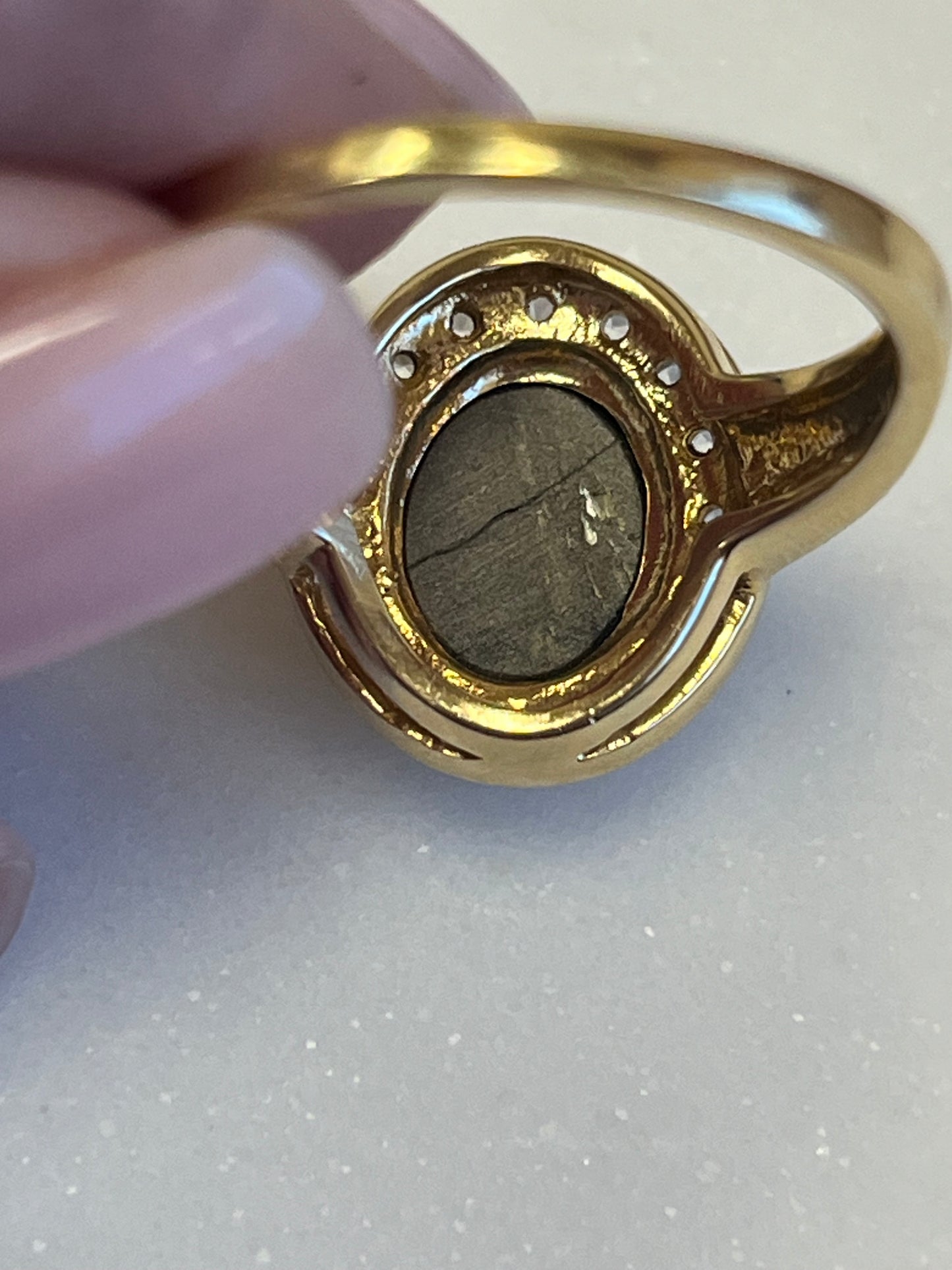 Vintage Halo Black Star & White Spinel Statement Ring Moody
