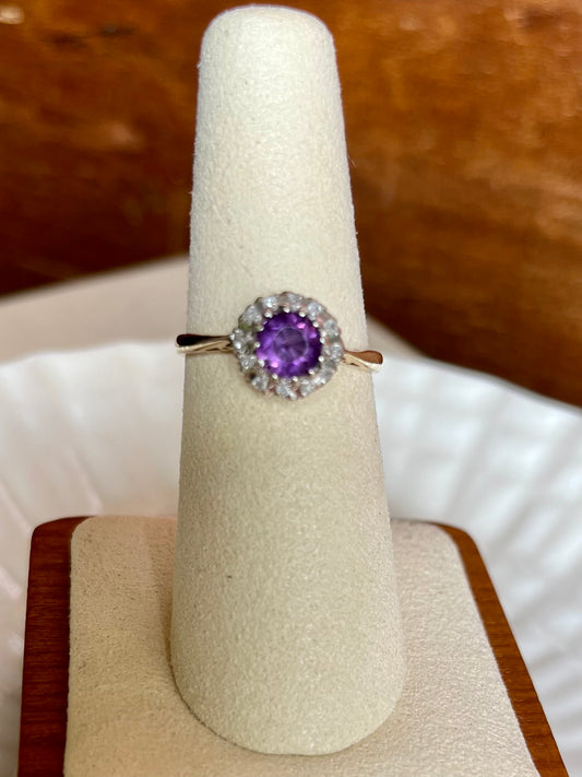 Victorian Amethyst and Diamond Cluster