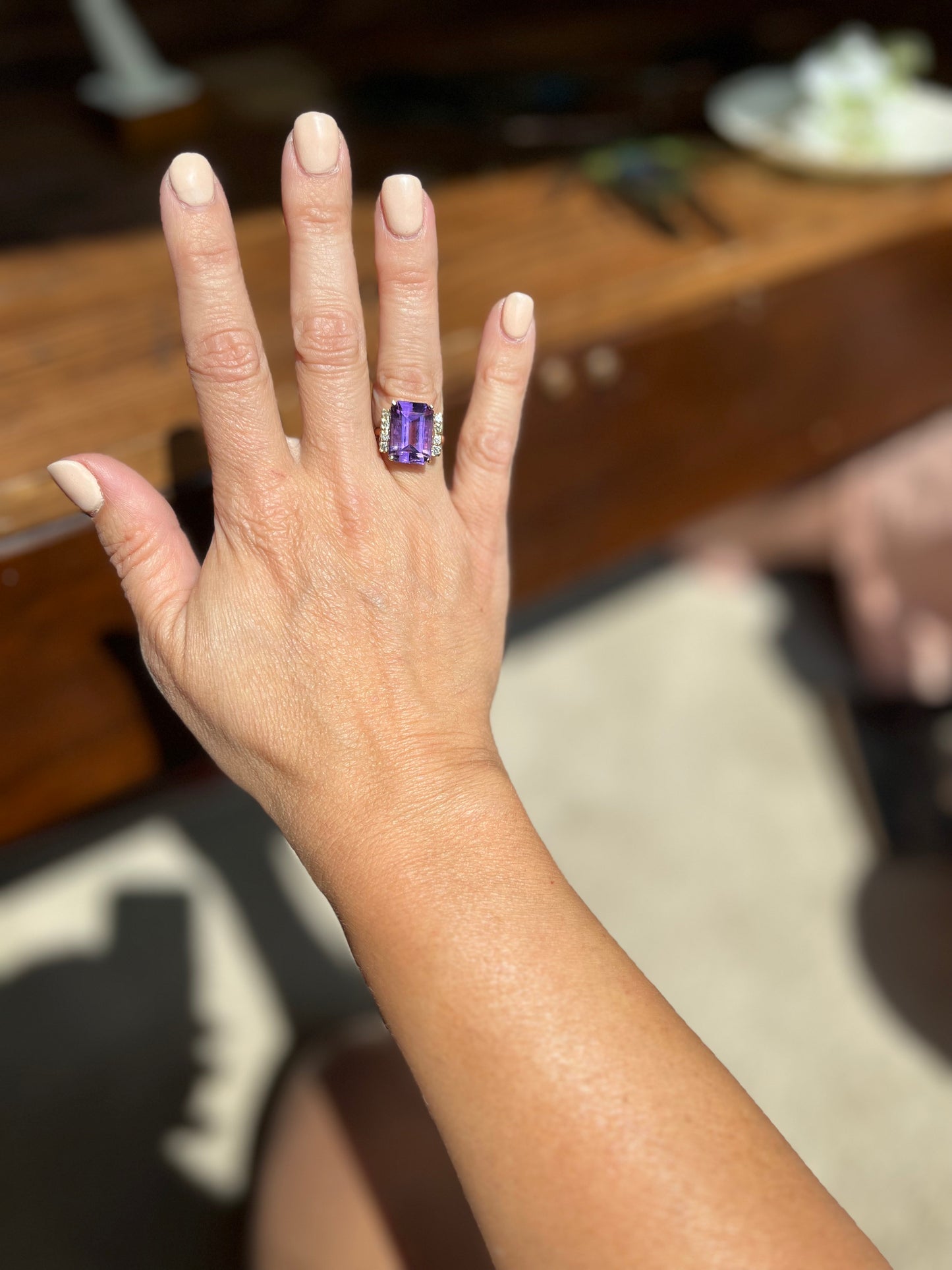 Art Deco Amethyst and Diamond Ring