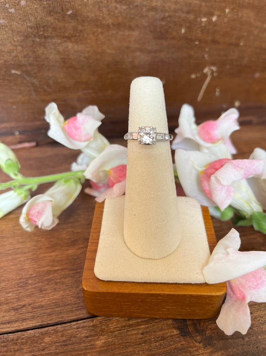 Classic Platinum Natural Diamond Engagement Ring