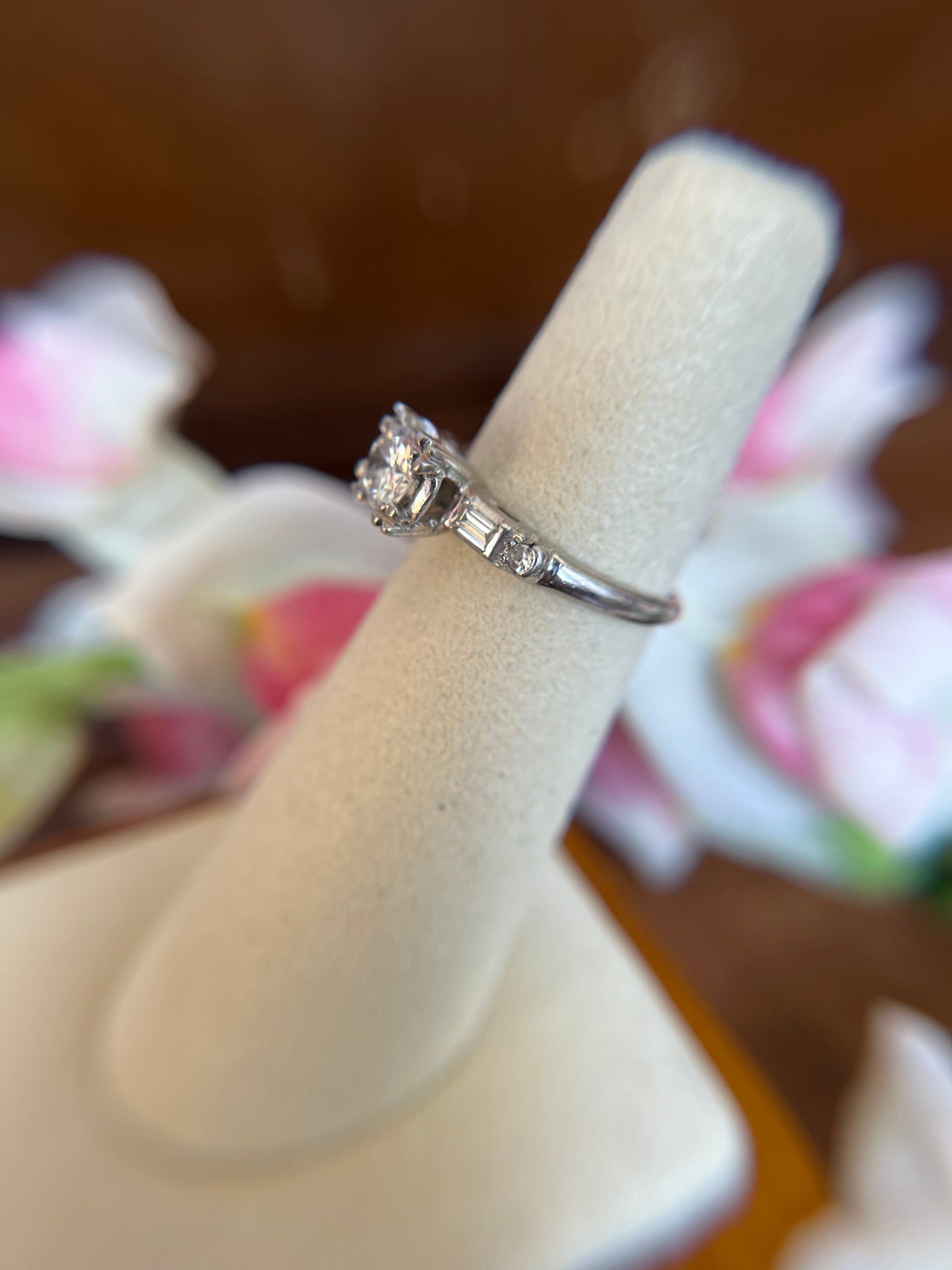 Classic Platinum Natural Diamond Engagement Ring