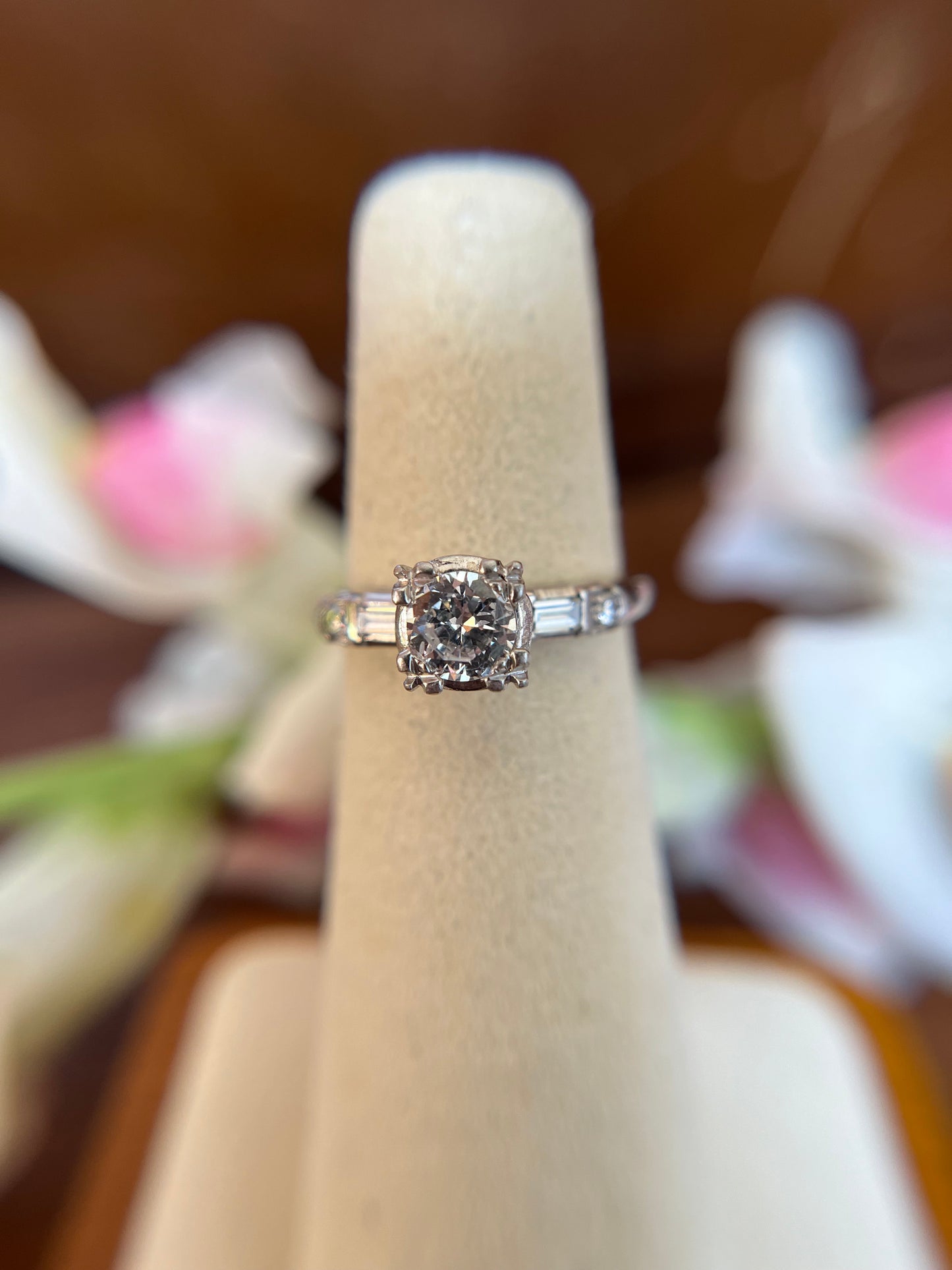Classic Platinum Natural Diamond Engagement Ring