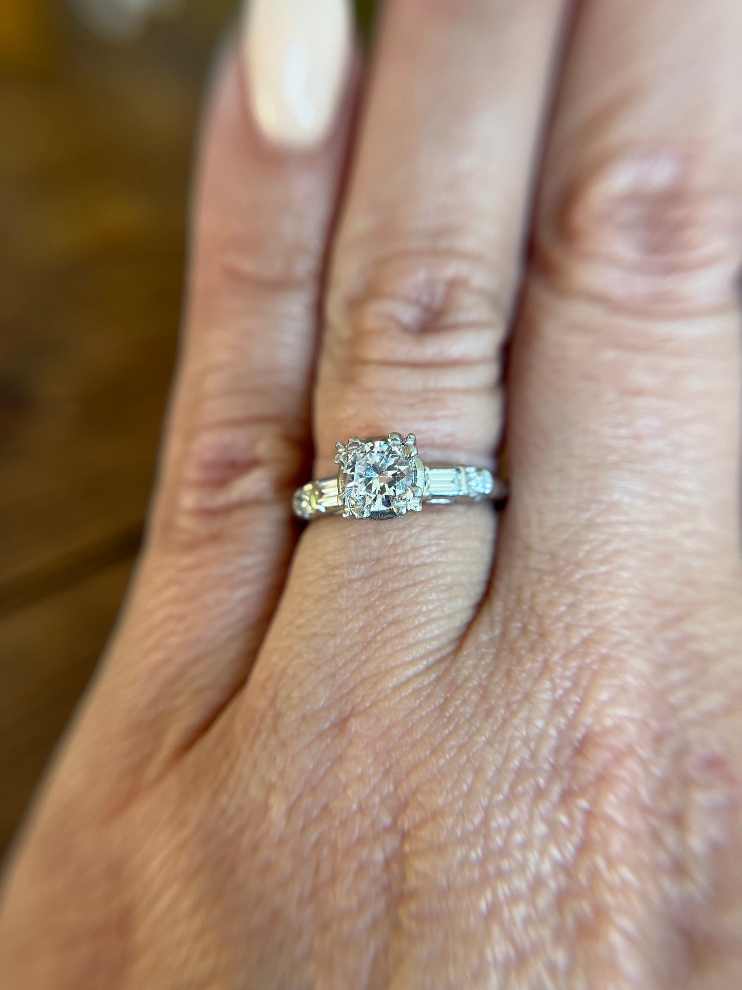 Classic Platinum Natural Diamond Engagement Ring