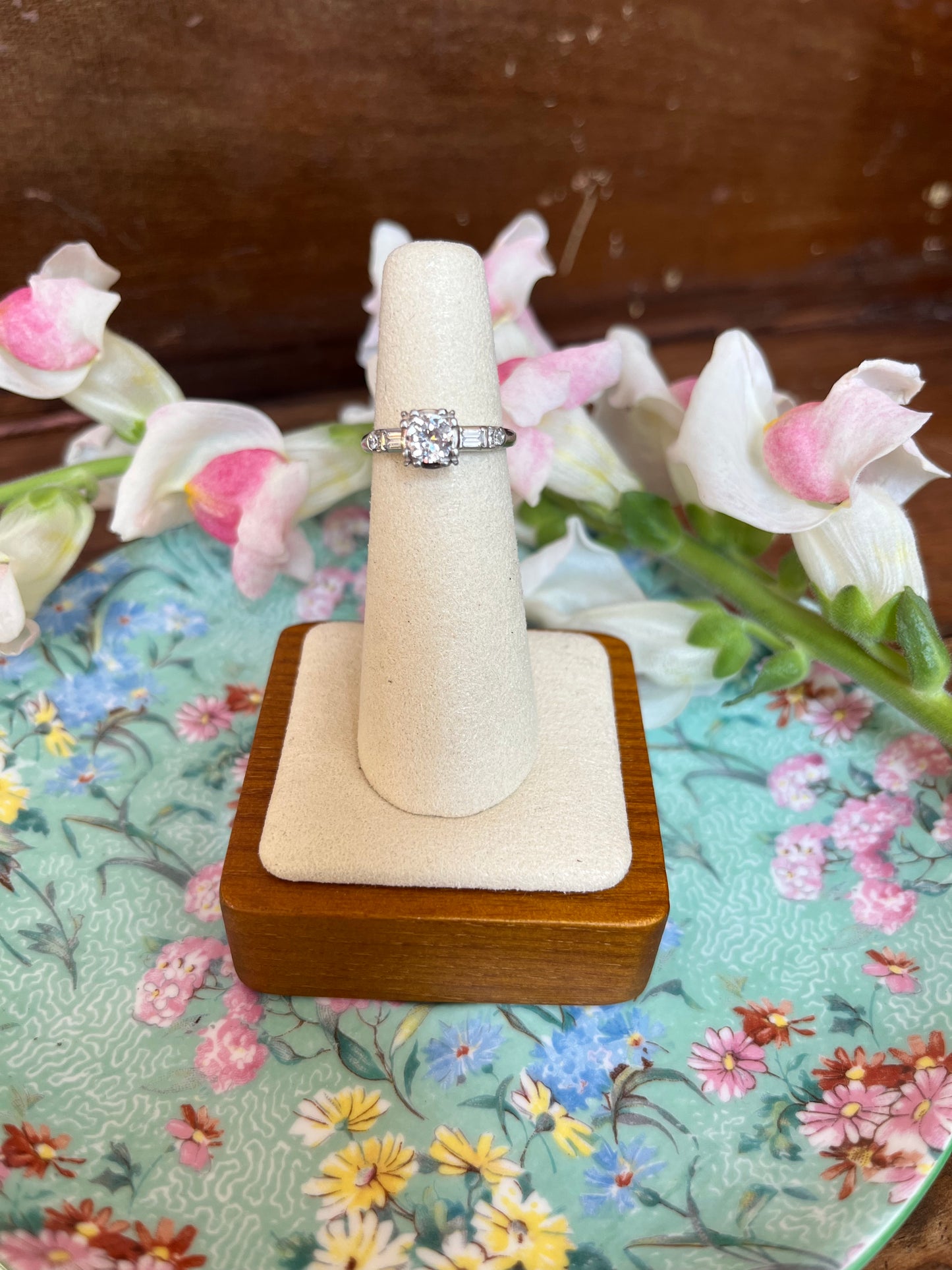 Classic Platinum Natural Diamond Engagement Ring