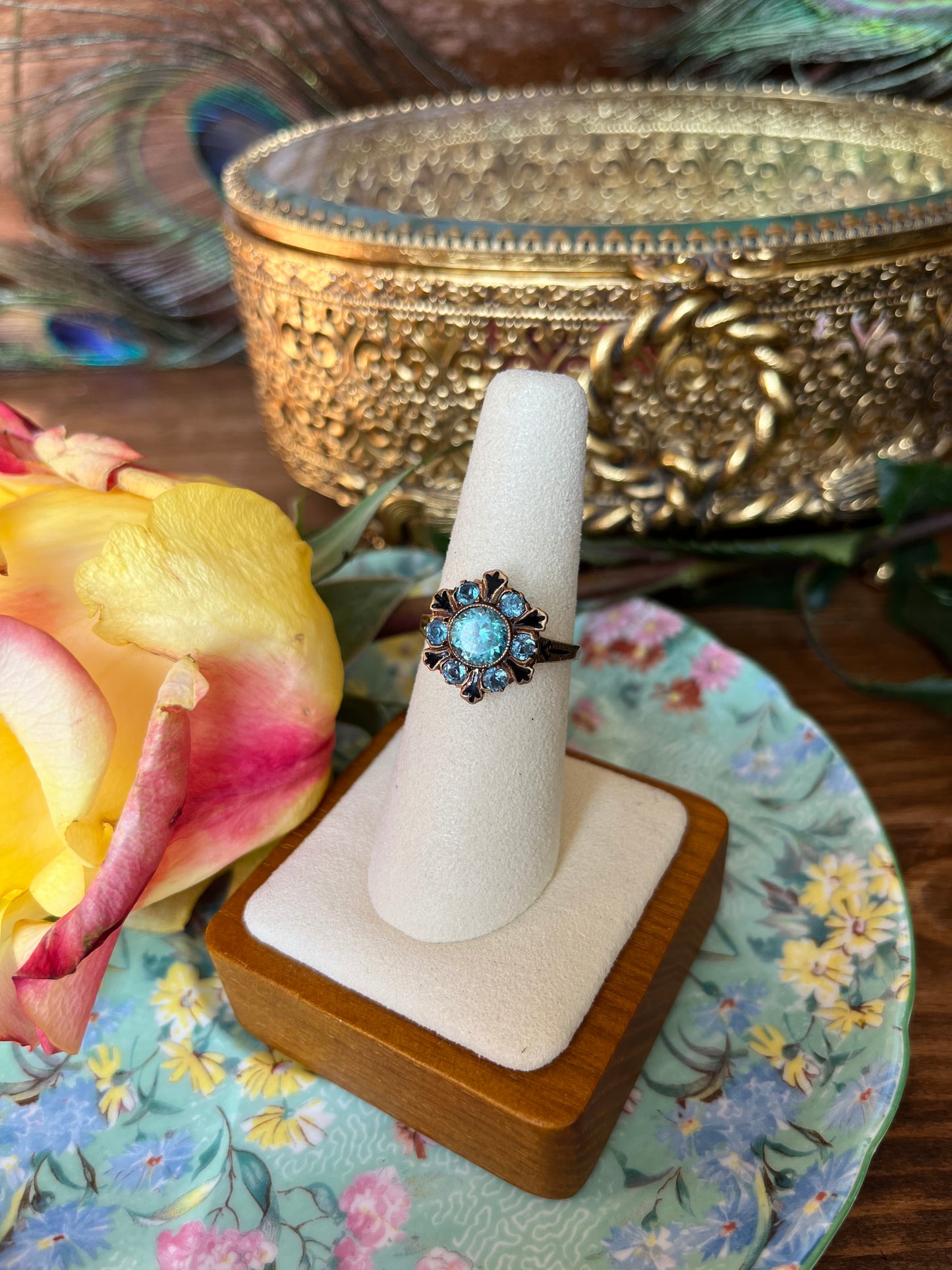 Georgian Zircon and Enamel Ring
