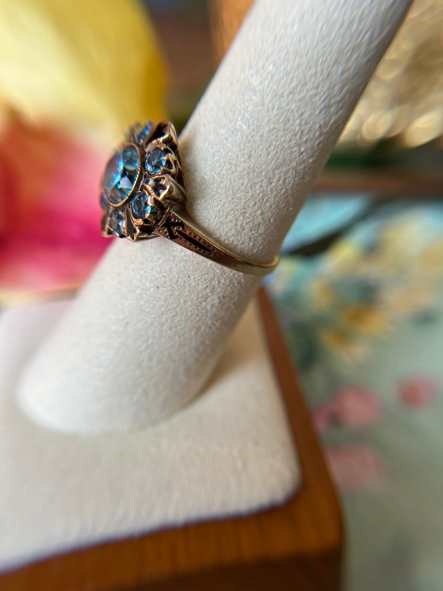 Georgian Zircon and Enamel Ring