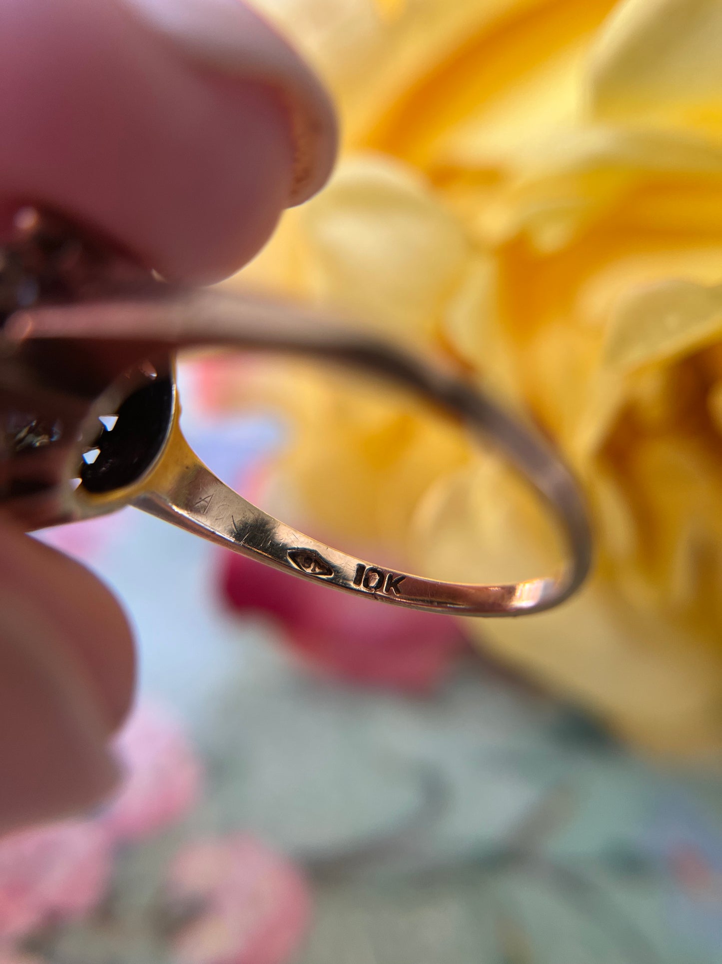 Georgian Zircon and Enamel Ring