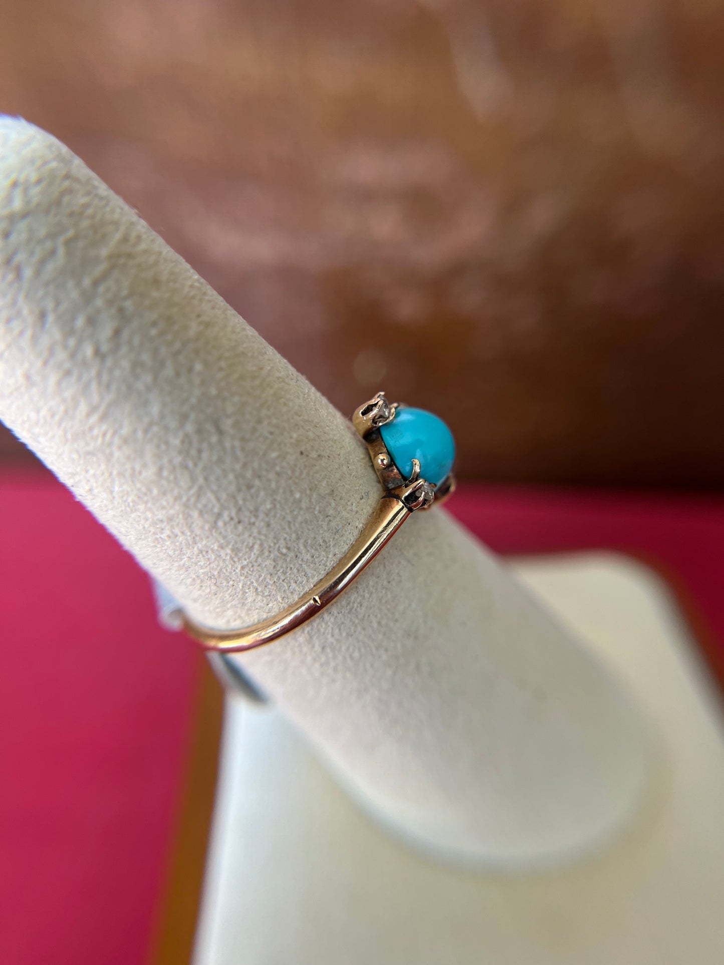 Vintage Turquoise and Diamond Ring