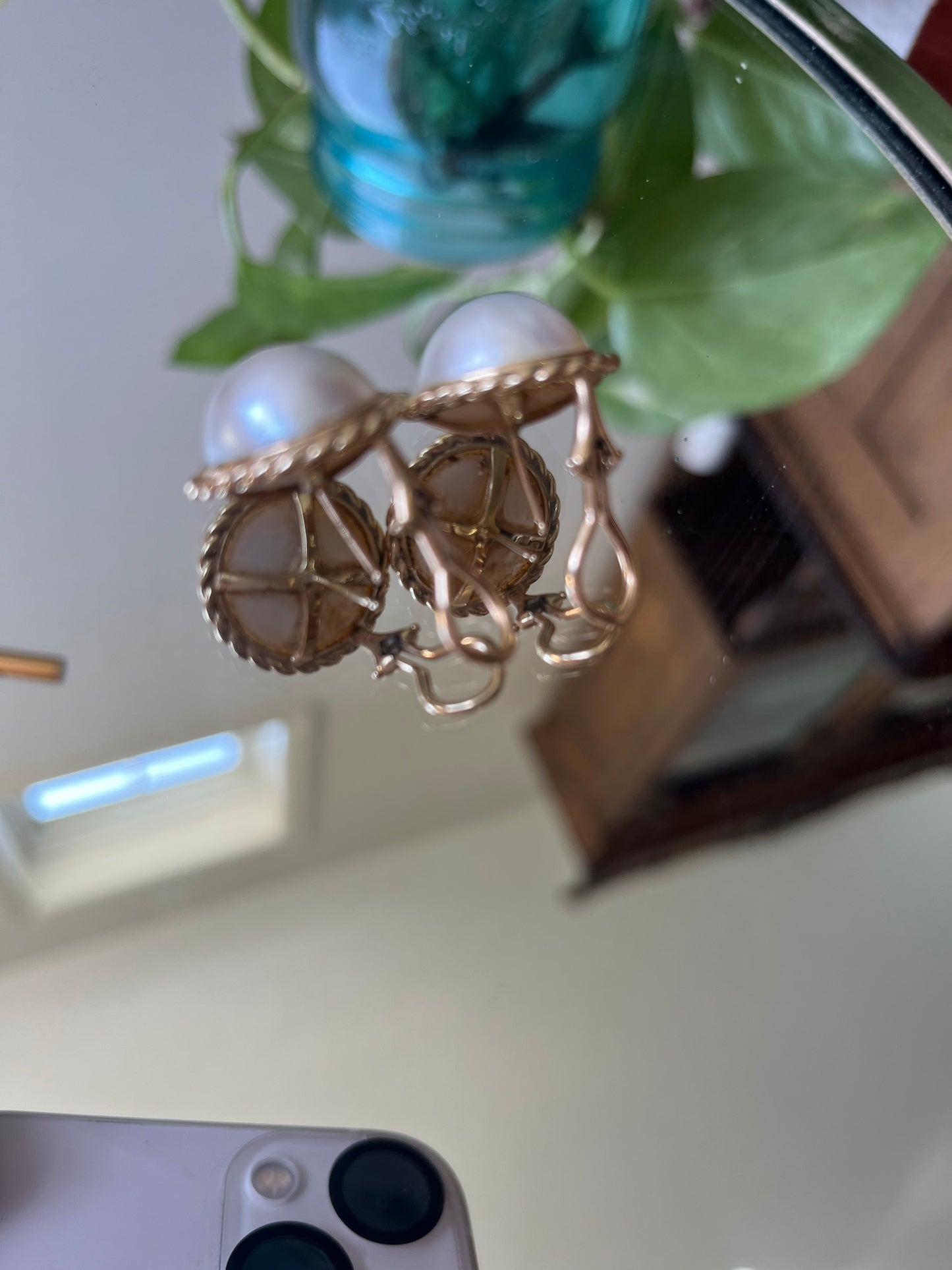 14k Mabe Pearl Earrings