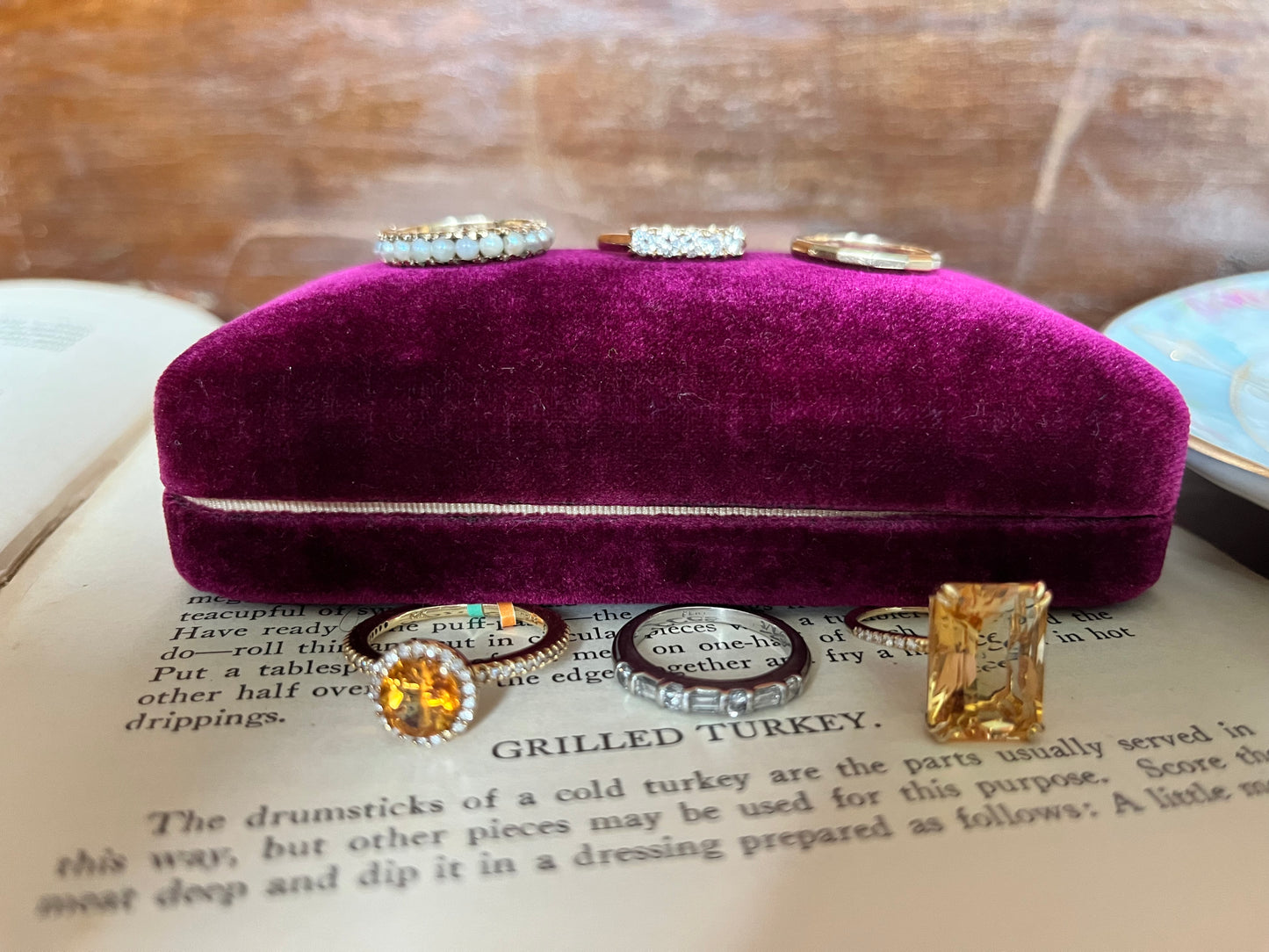 Classic Citrine and Diamond Halo Ring