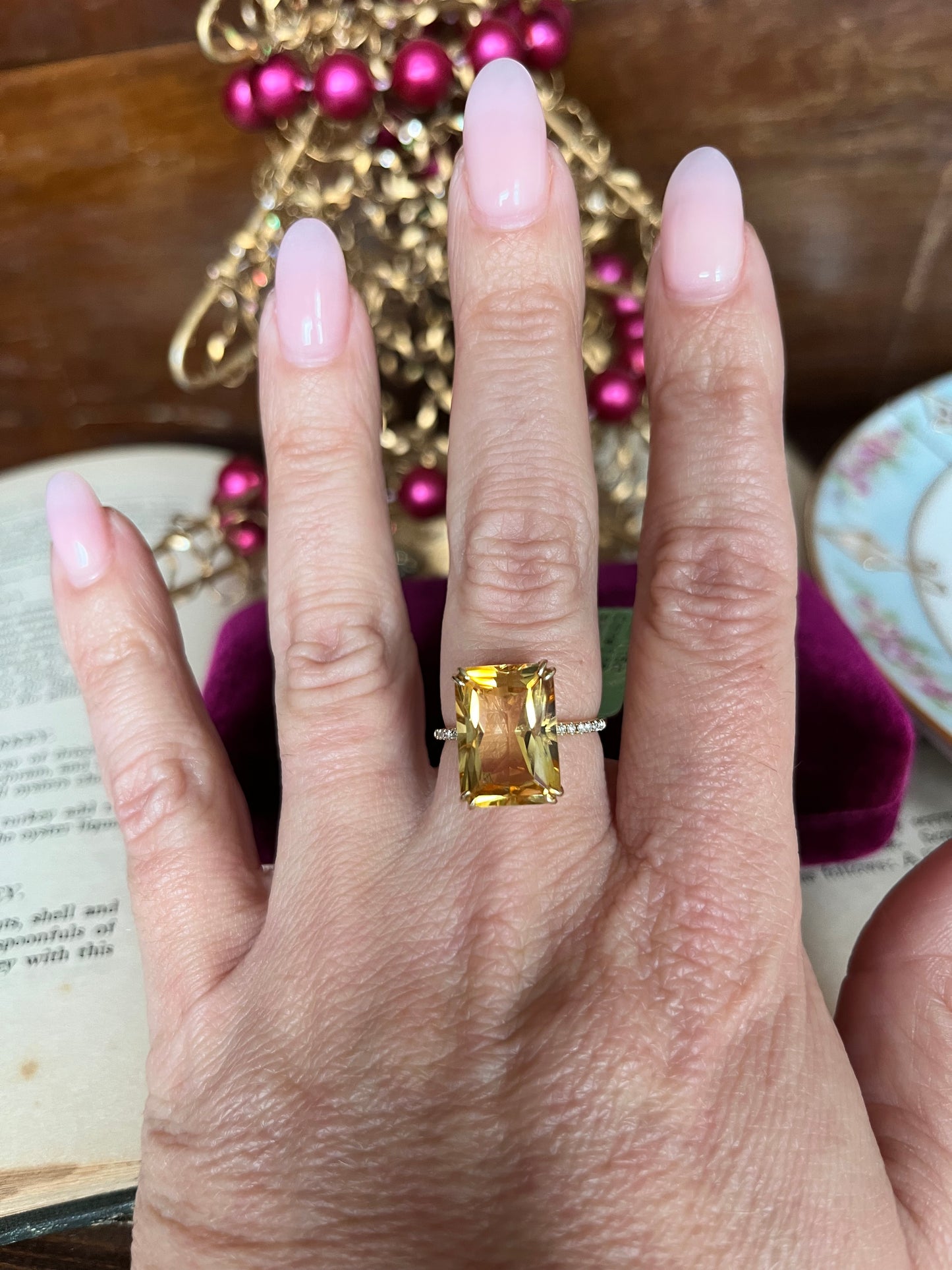 Glamorous Emerald Cut Citrine