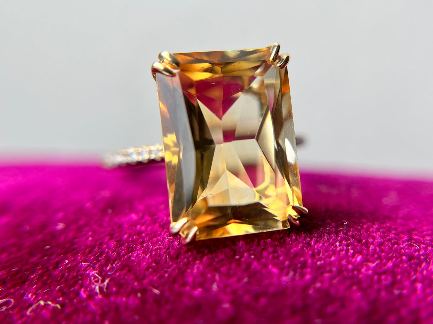 Glamorous Emerald Cut Citrine