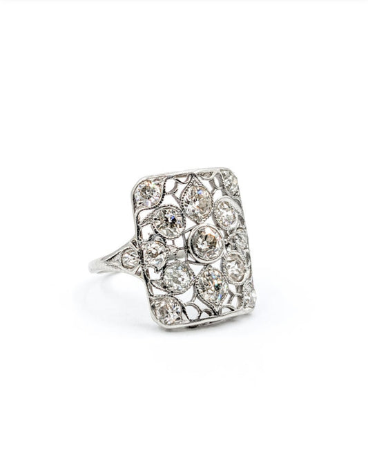 Antique Old Cut Diamond Flower Ring