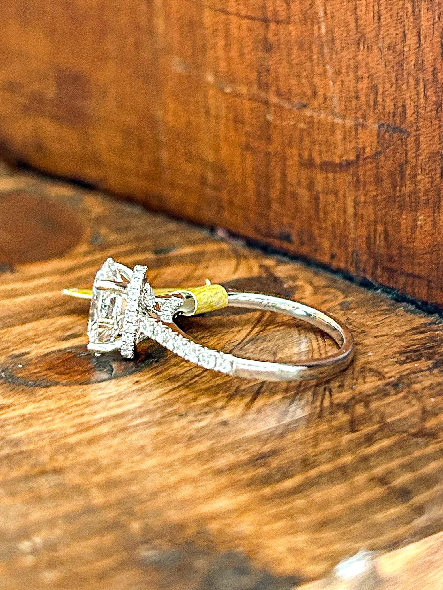 Lab Diamond Oval Hidden Halo 2ct Engagement Ring