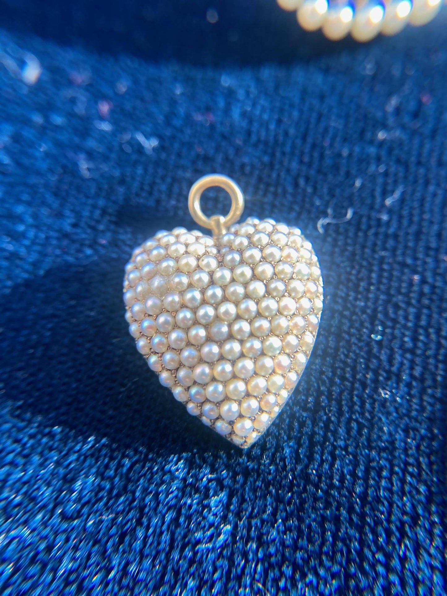 14K Victorian Pearl Heart Pendant
