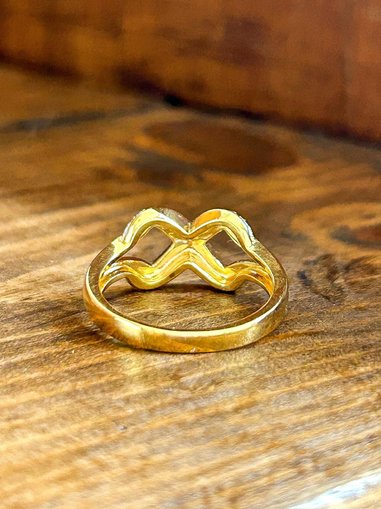 Sterling Silver 925 with Gold Over X Ring