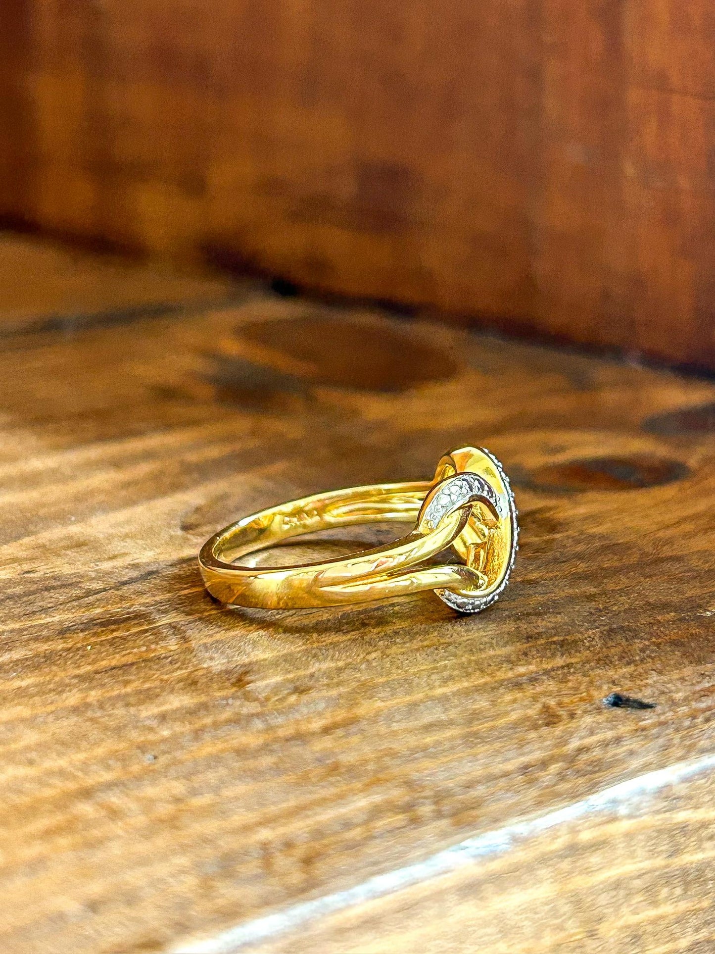 Sterling Silver 925 with Gold Over X Ring