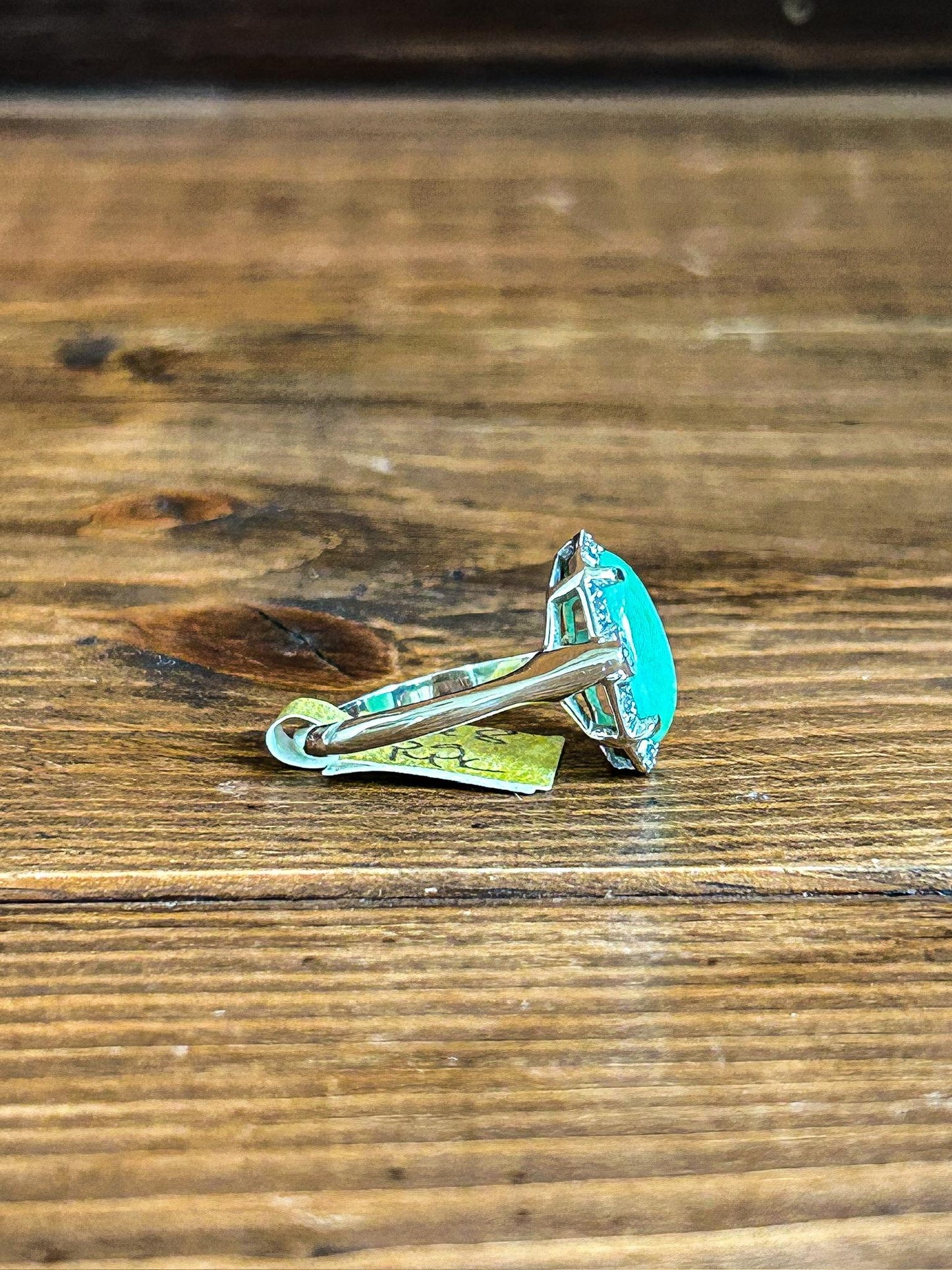 Vintage Jade and Sapphire 14K White Gold Ring