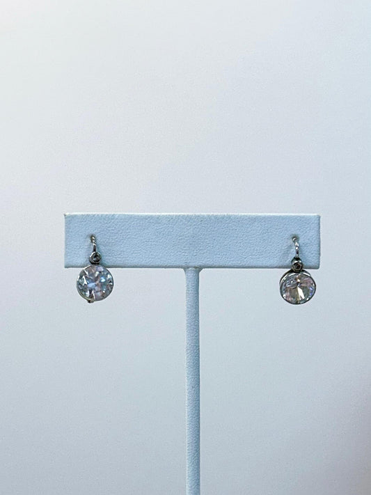 White Gold and Paste Drop Earrings